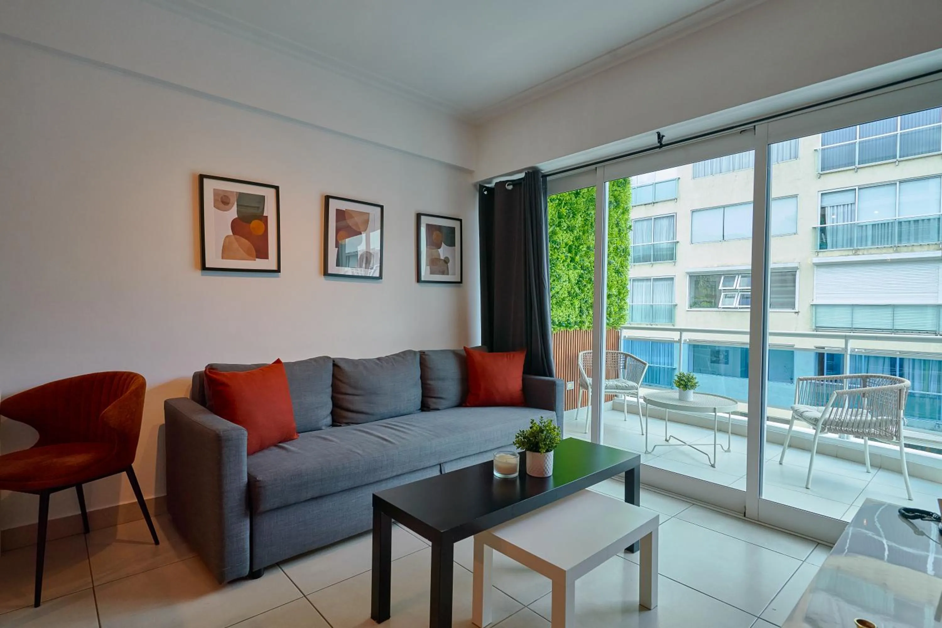 Living room in Central Park Tower