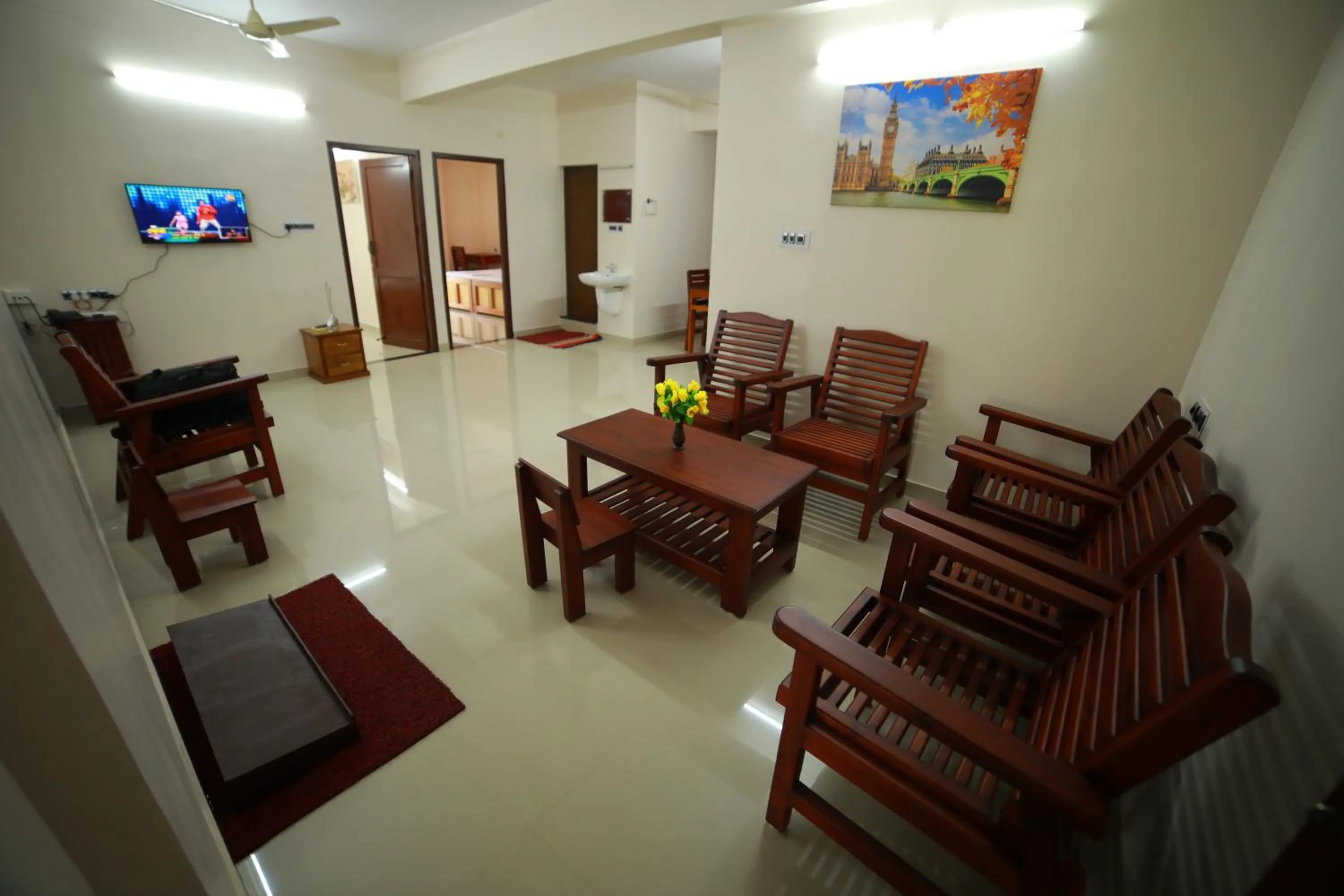 Communal lounge/ TV room in Indeevaram Residency