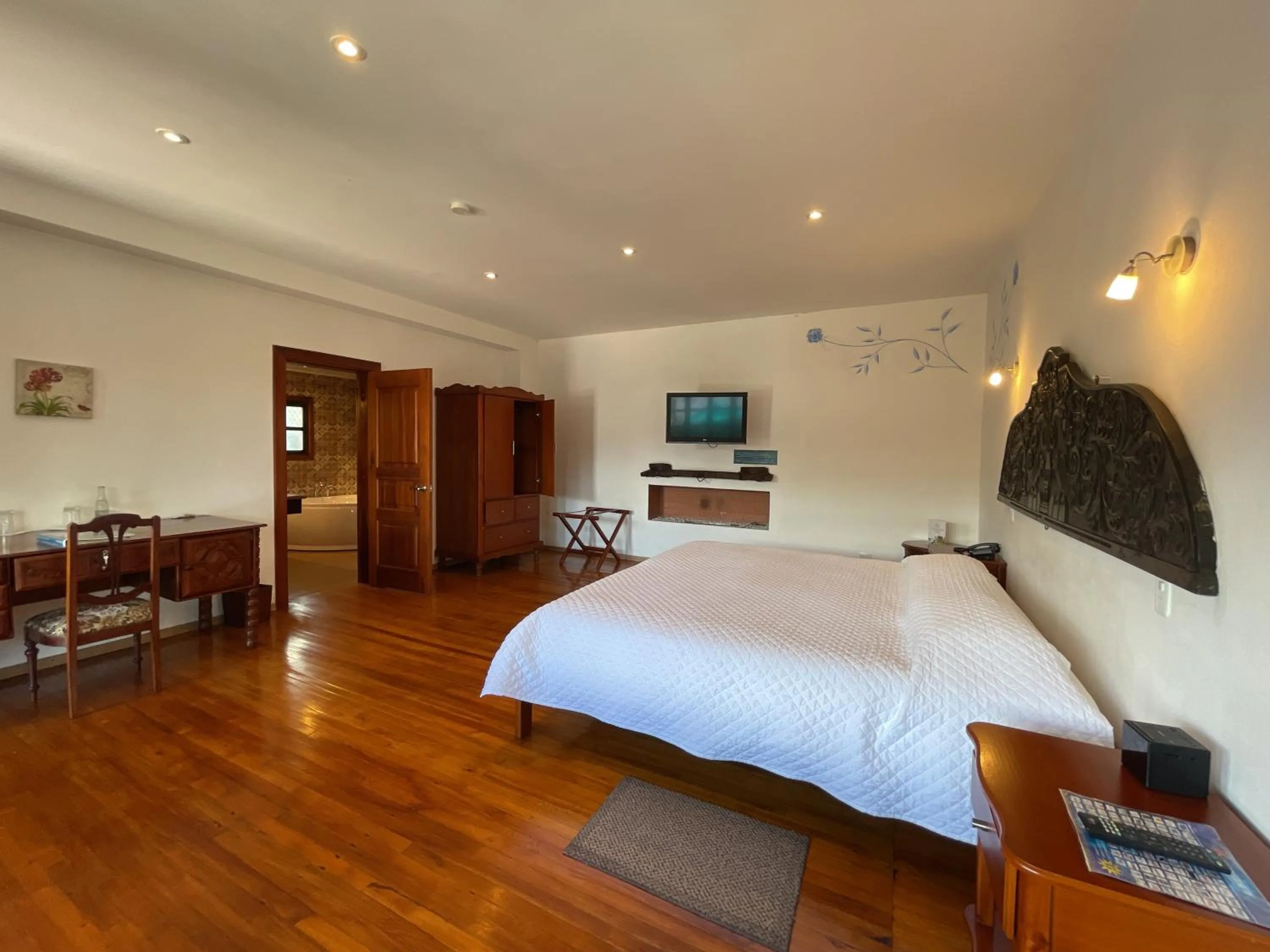 Bed in Hacienda Hosteria Chorlavi