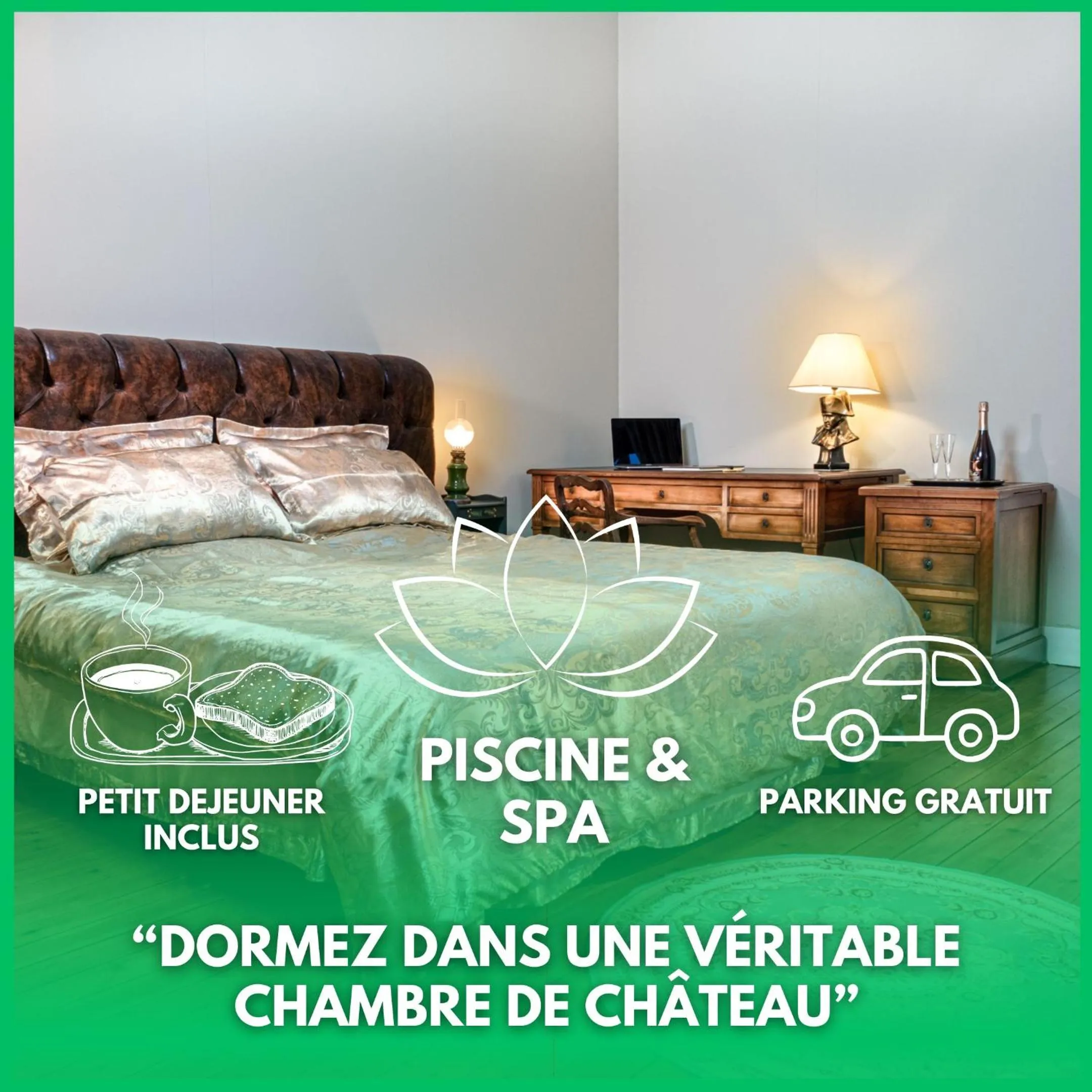 Bedroom, Bed in Le Château des Tourelles en Vendée