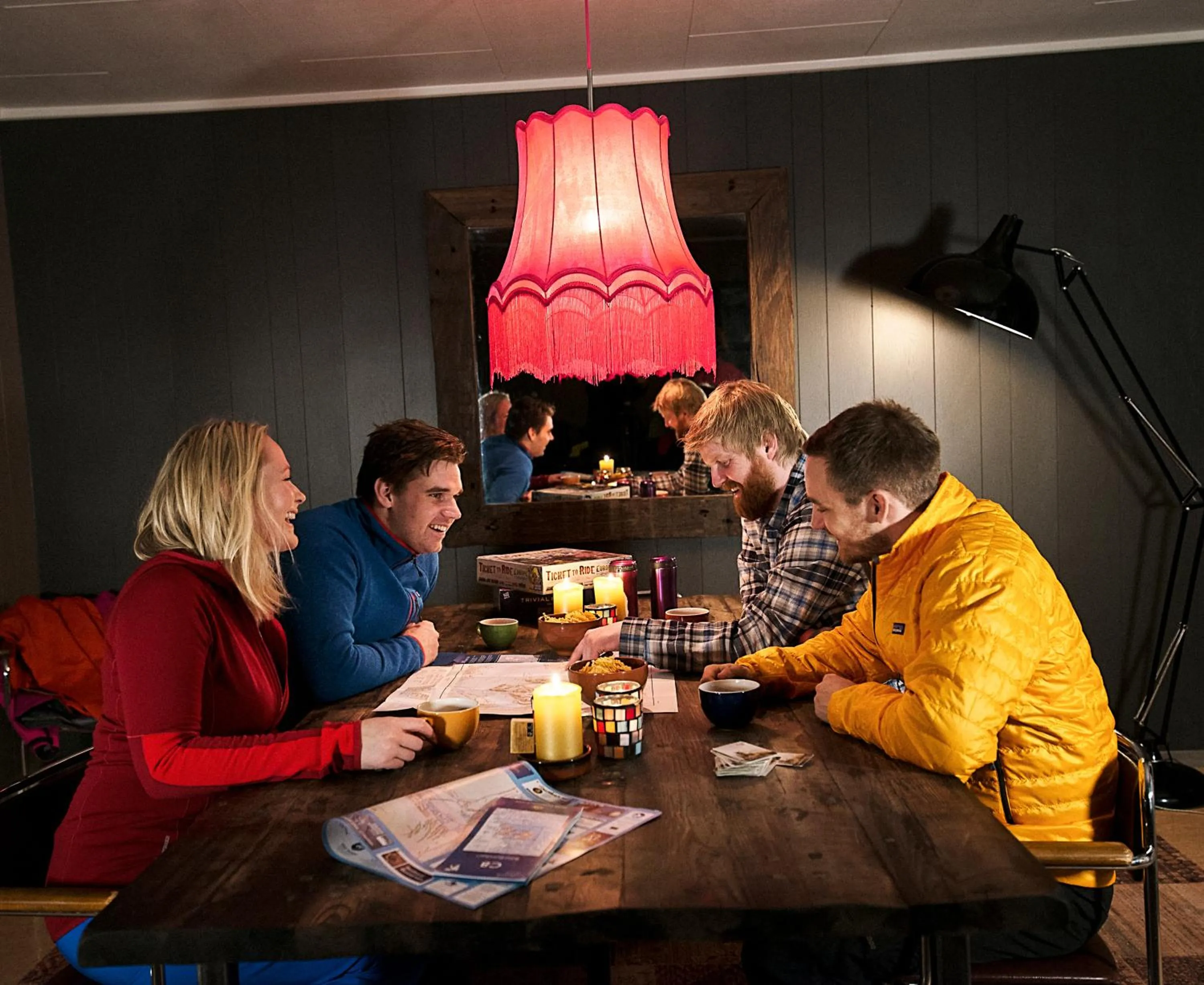 Communal lounge/ TV room in Coal Miners’ Cabins