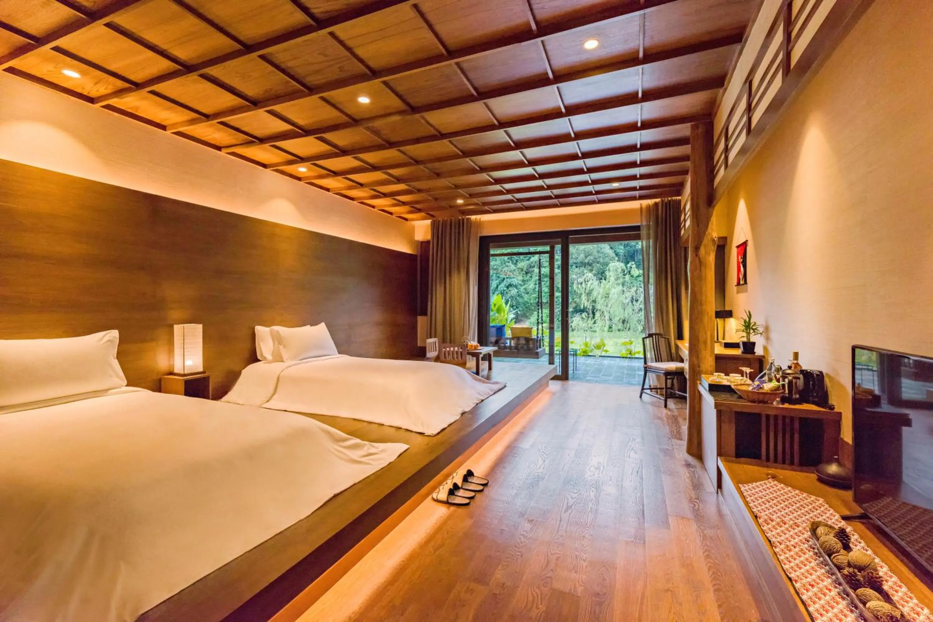 Bed in Onsen at Moncham