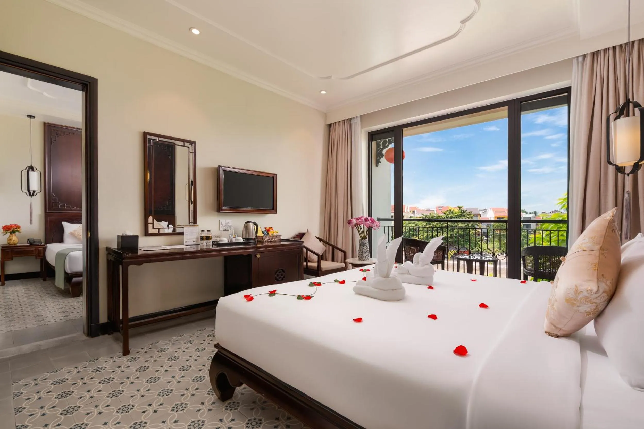 View (from property/room), Bed in Laluna Hoi An Riverside Hotel & Spa