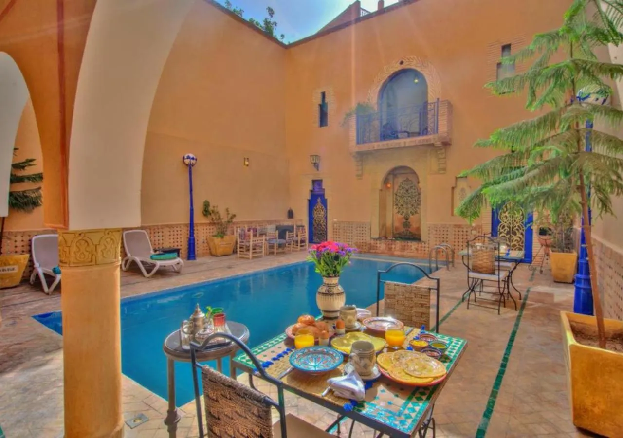 Pool view in Riad la villa bleue & SPA