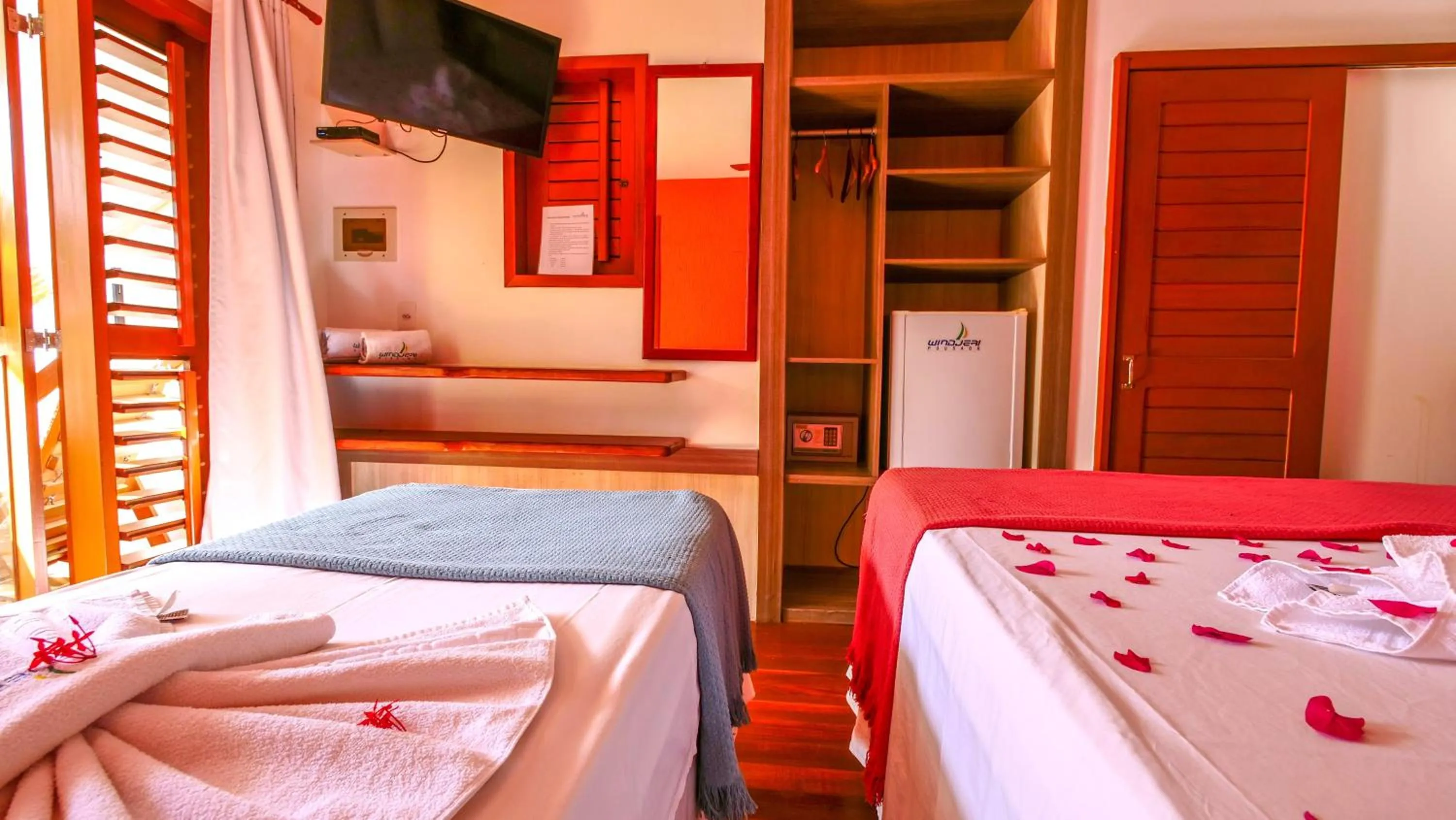 Bed in Pousada Windjeri