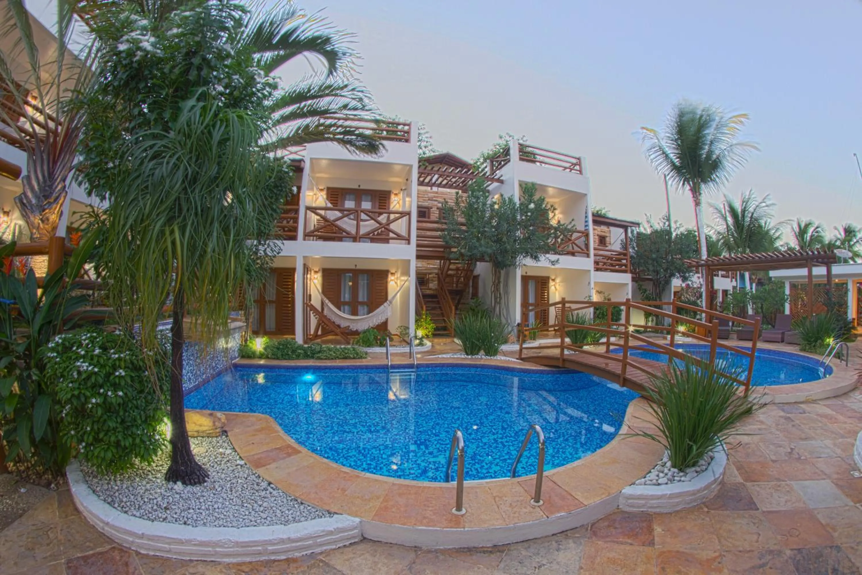 Pool view in Pousada Windjeri