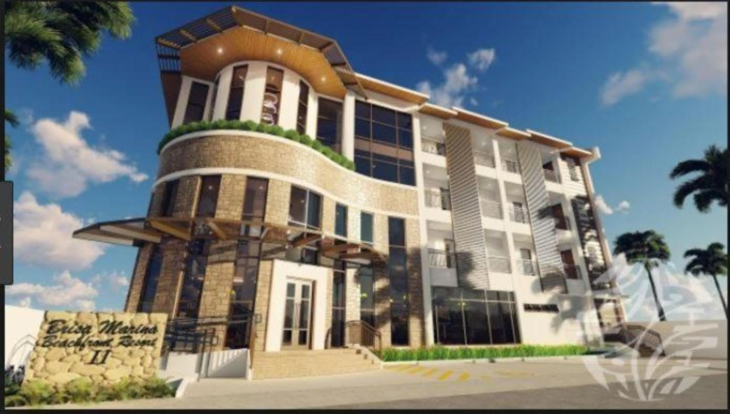 Property building in Brisa Marina Beach Resort powered by Cocotel