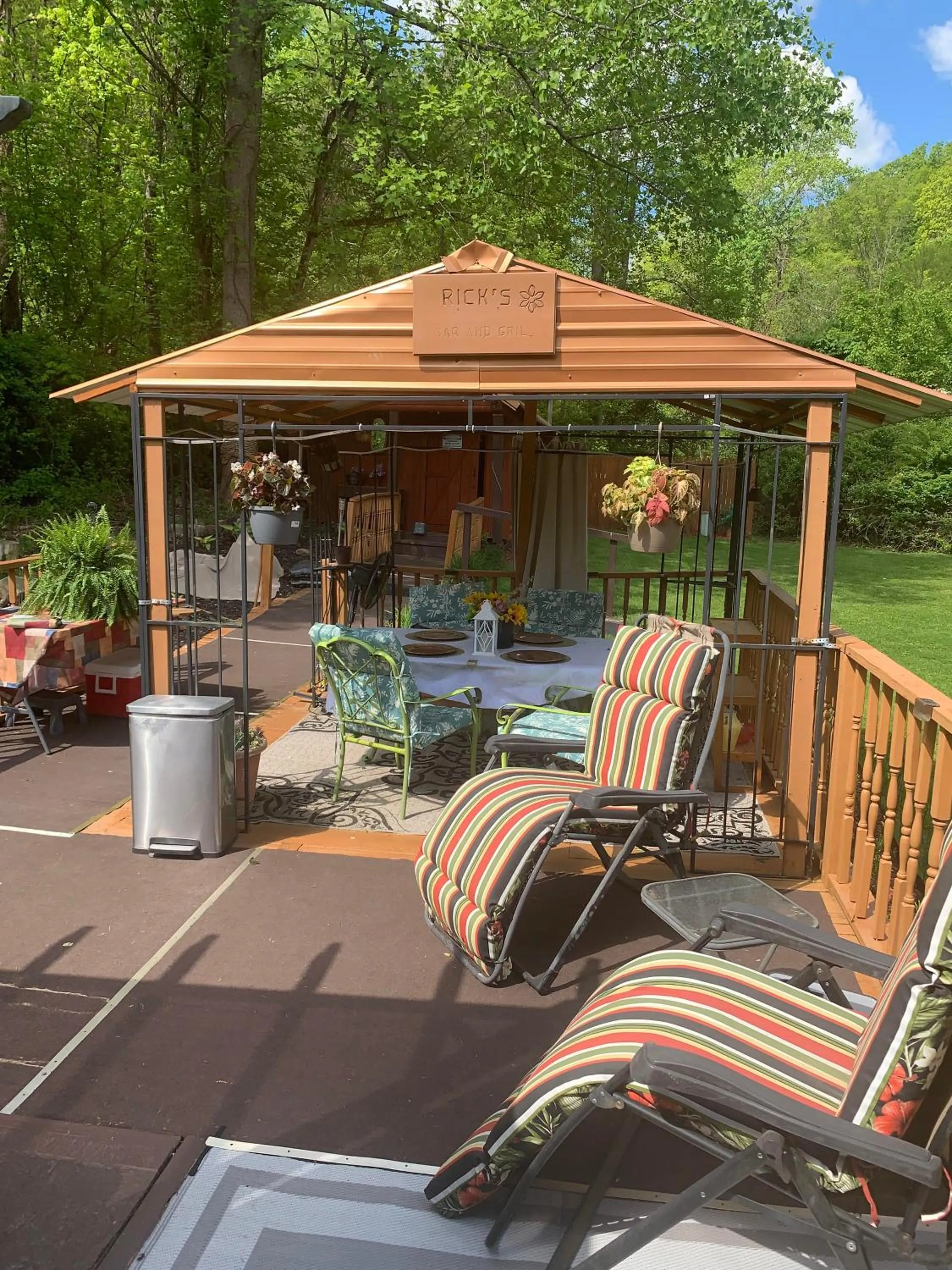 Patio in Log Cabin in the Field