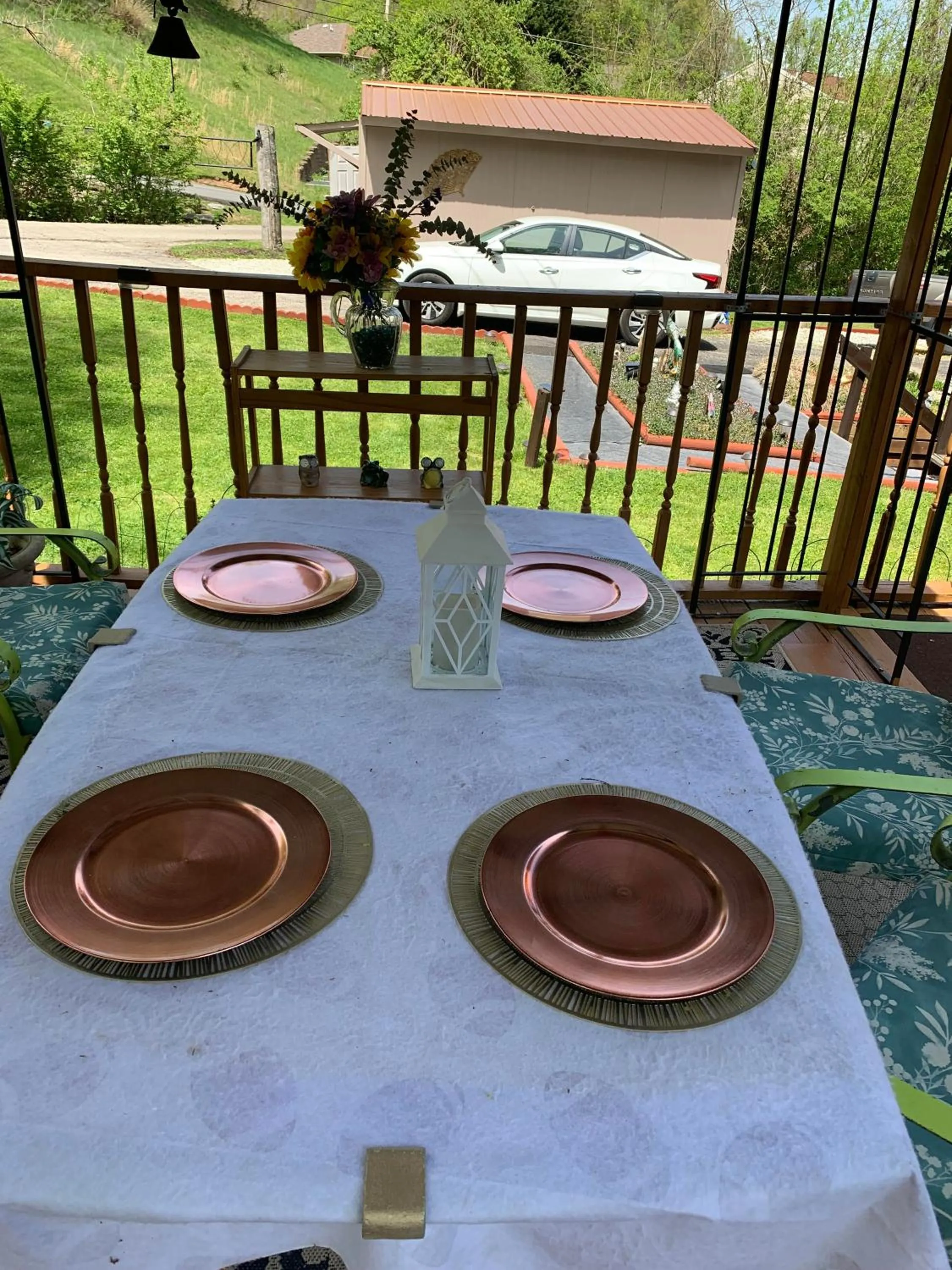 Patio in Log Cabin in the Field