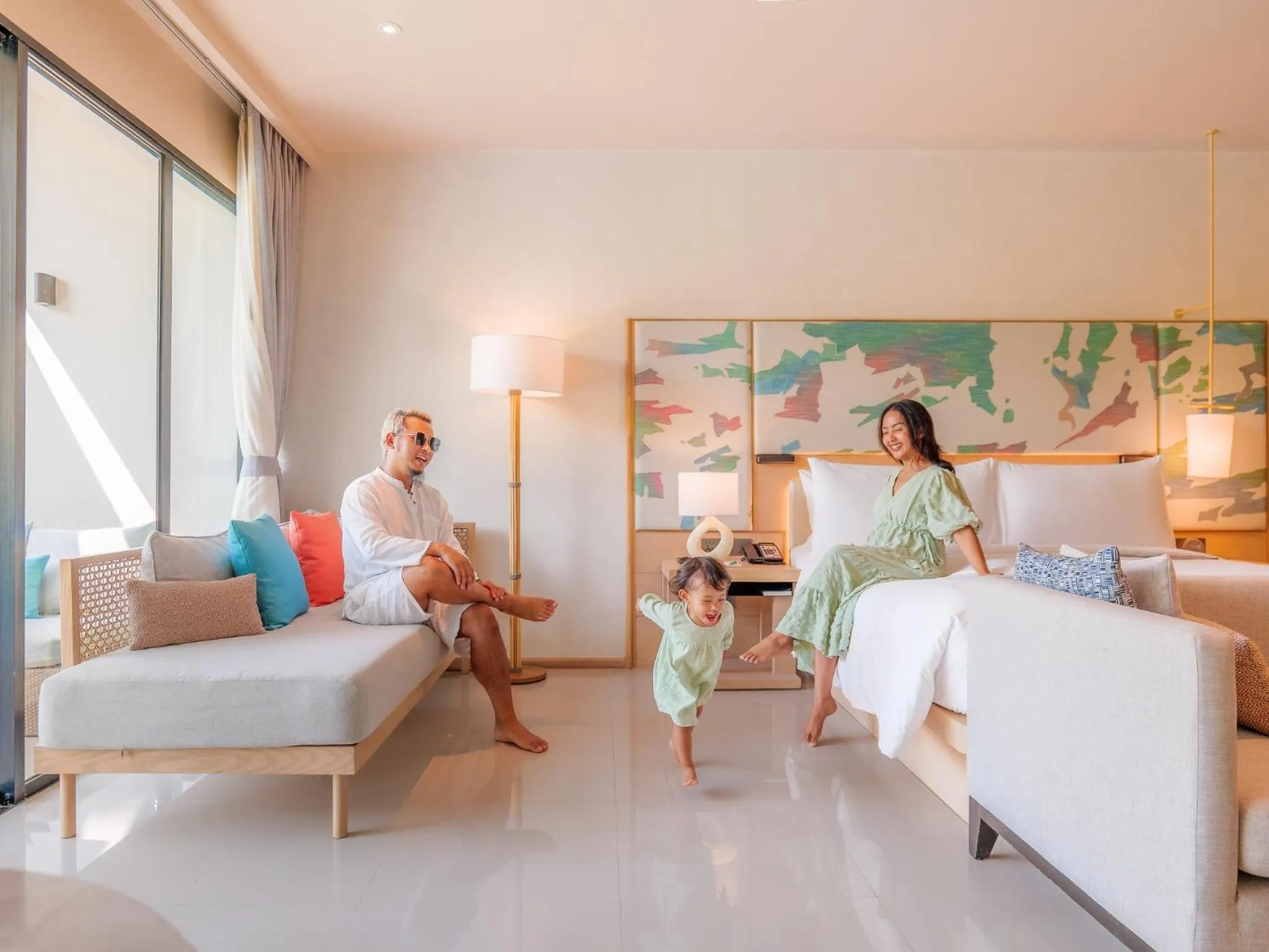 Bed in Le Meridien Phuket Mai Khao Beach Resort