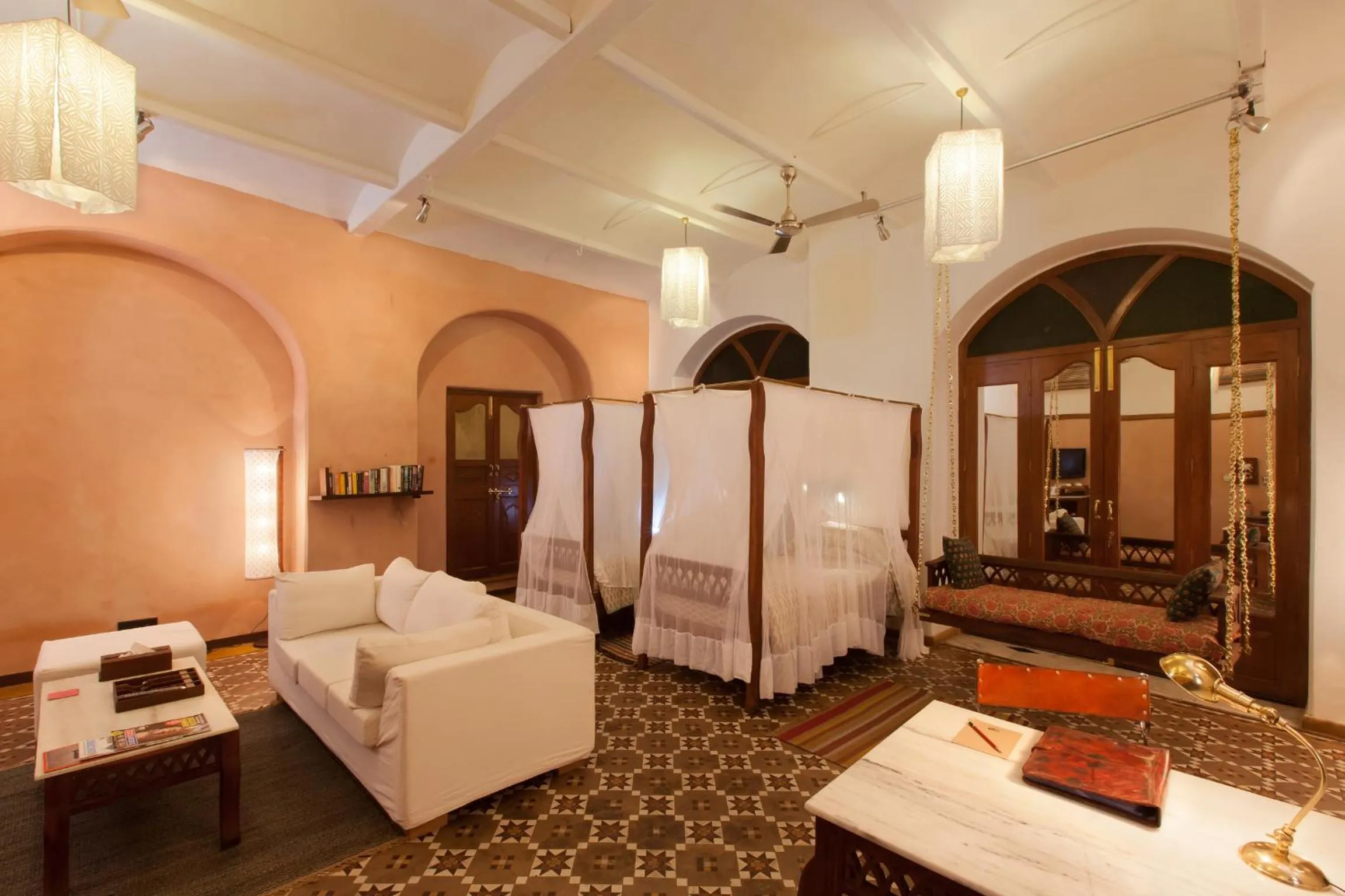 Bed in The House of MG-A Heritage Hotel, Ahmedabad