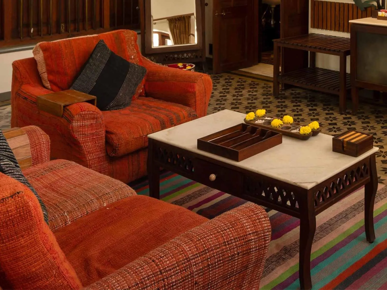 Seating area in The House of MG-A Heritage Hotel, Ahmedabad