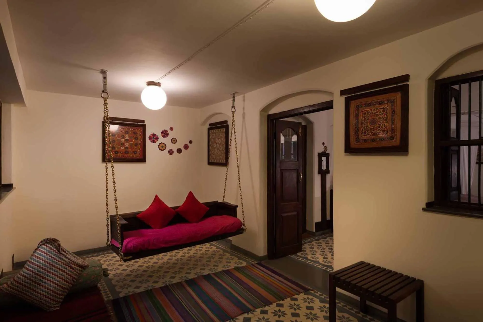 Seating area, Bed in The House of MG-A Heritage Hotel, Ahmedabad