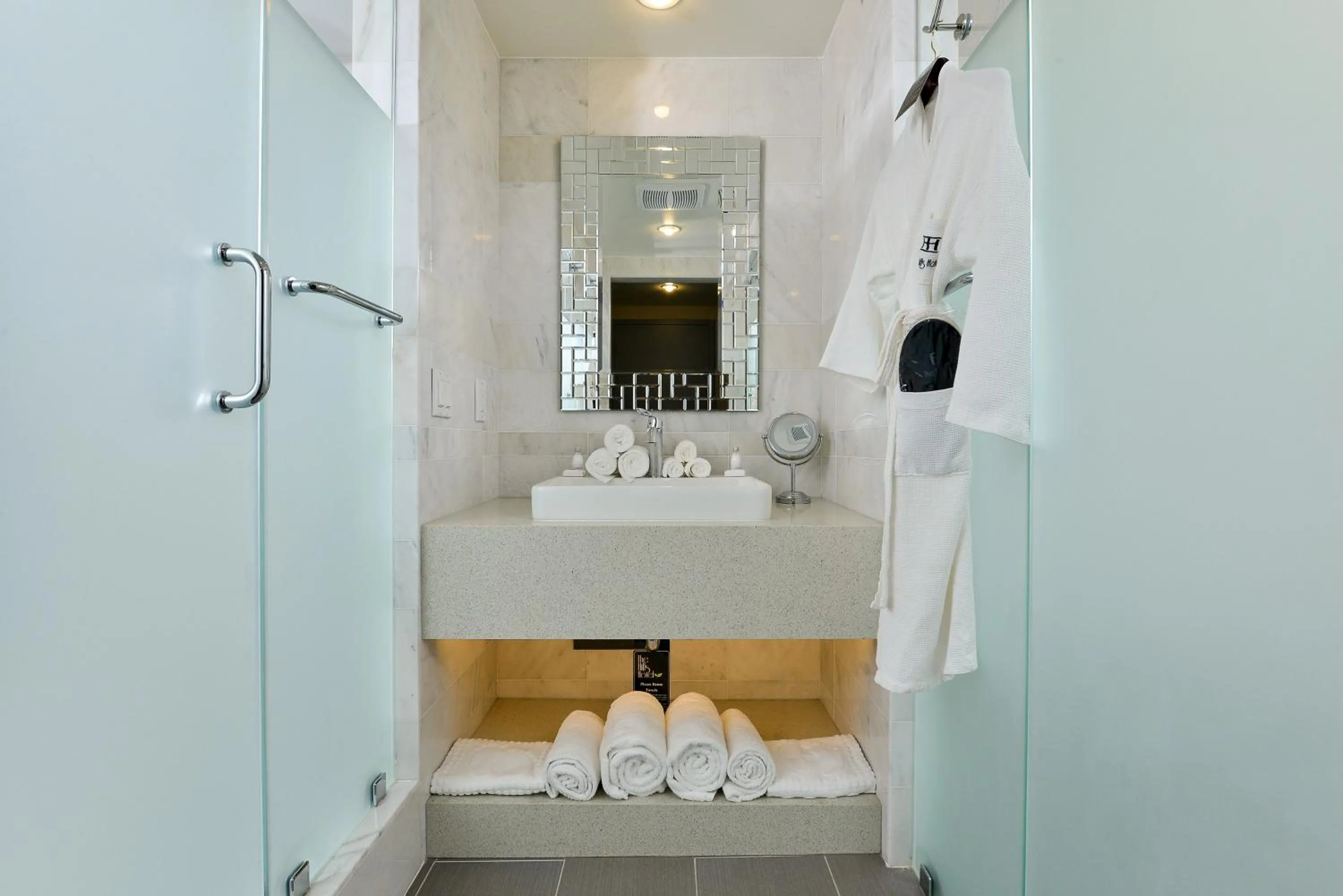 Bathroom in voco Laguna Hills by IHG