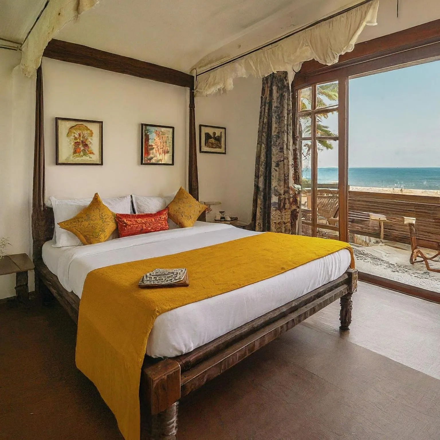 Bedroom, Bed in Kovalam Beach Hotel