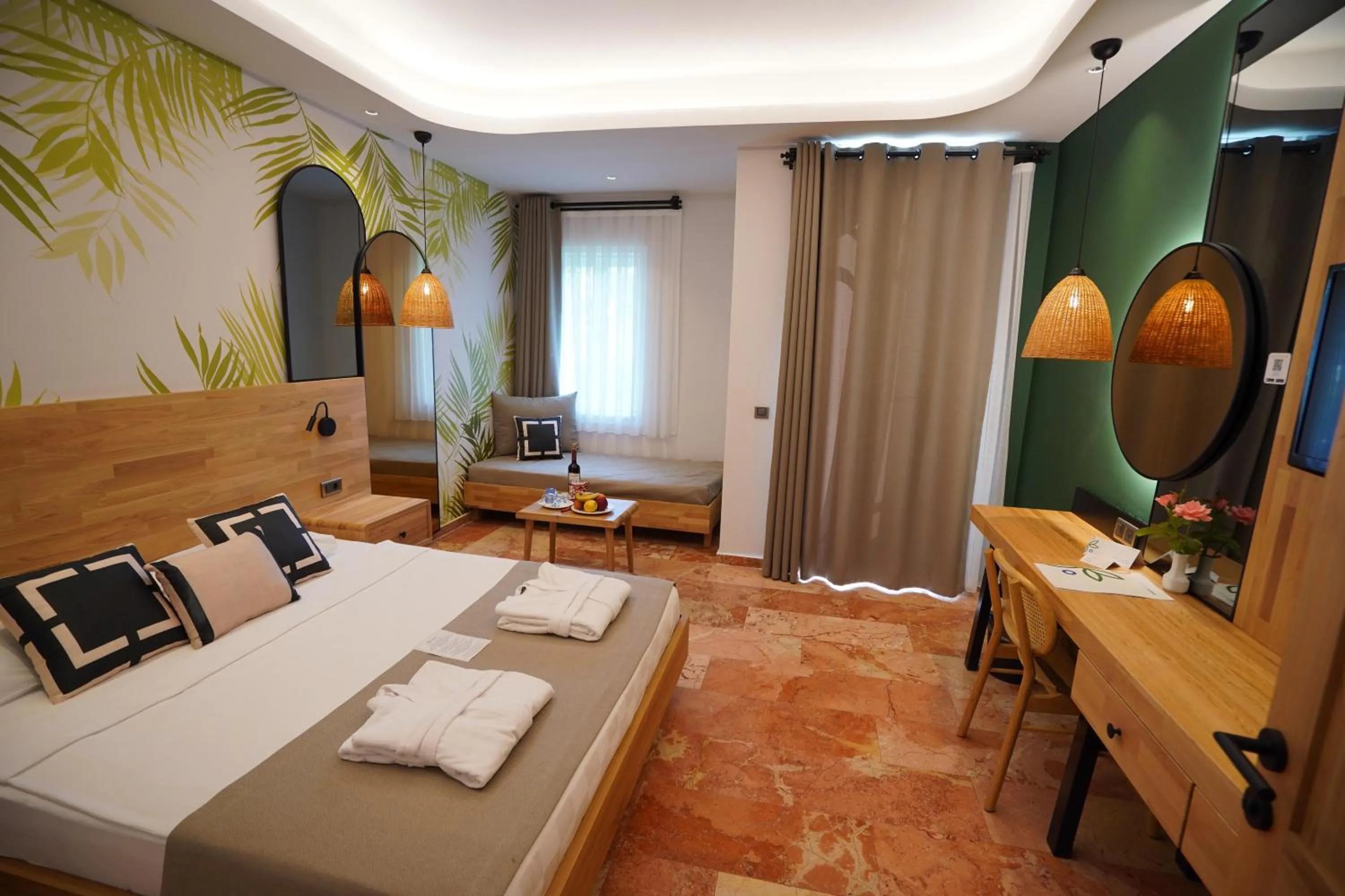 Bedroom, Bed in Club Tuana Fethiye - All Inclusive
