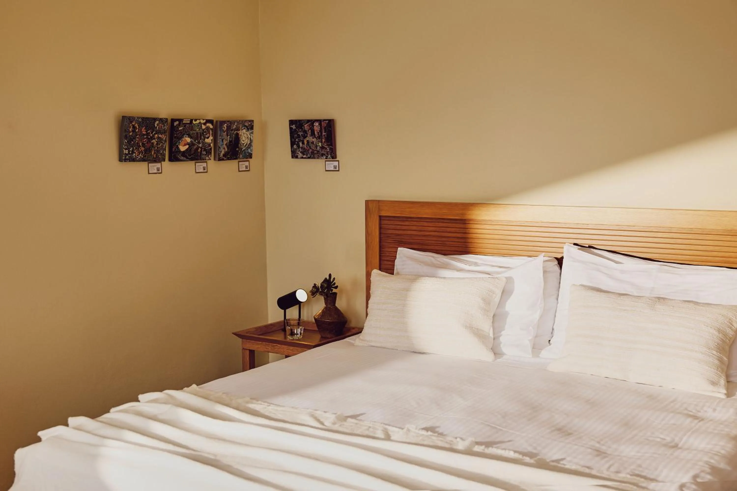 Bed in Agali Hotel Paxos