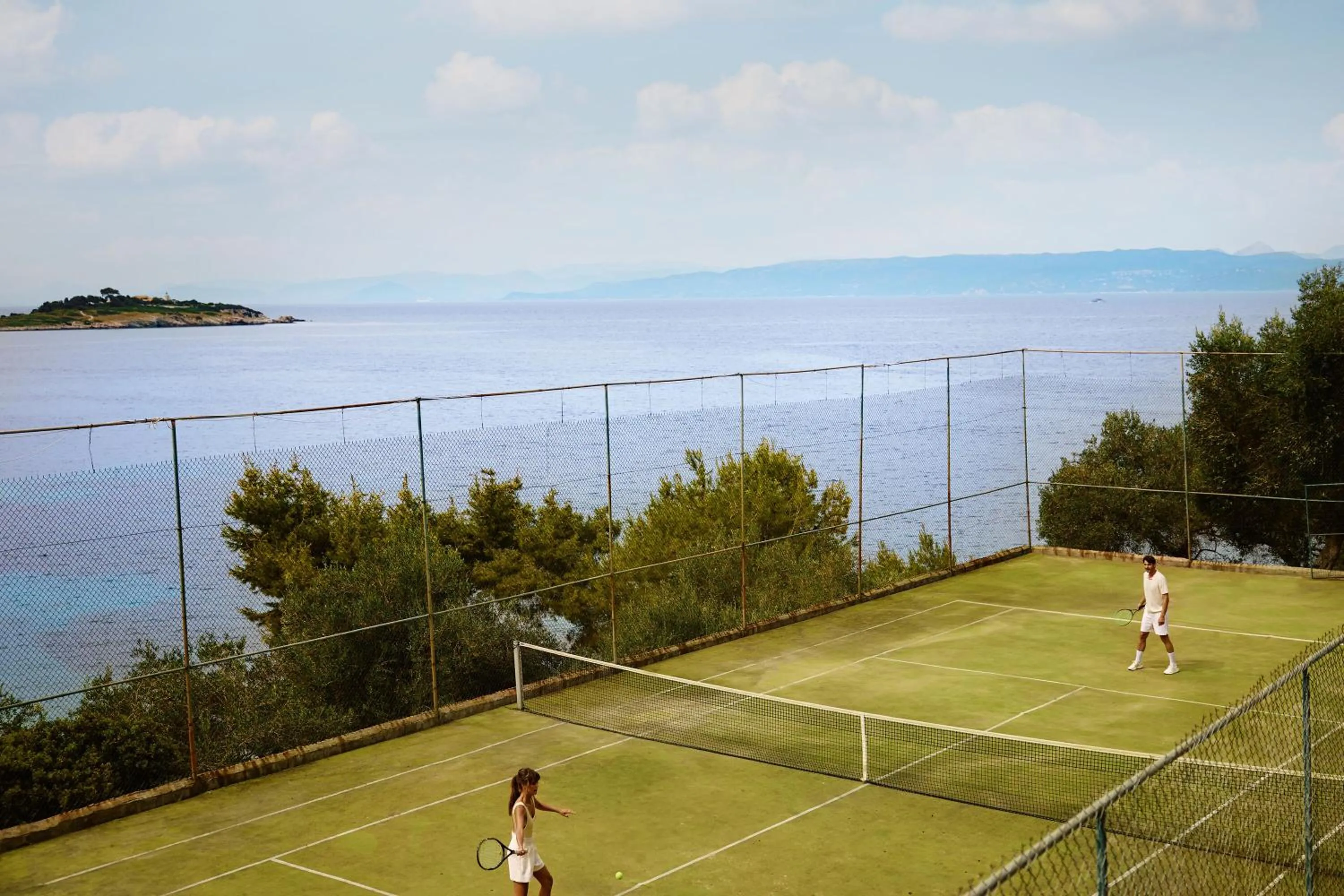 Tennis court in Agali Hotel Paxos