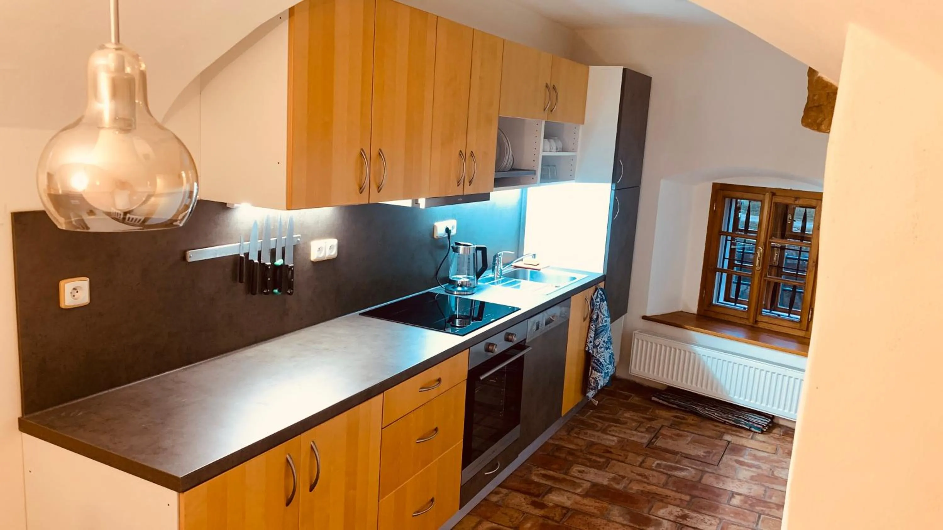 Kitchen or kitchenette in Penzion Kapr