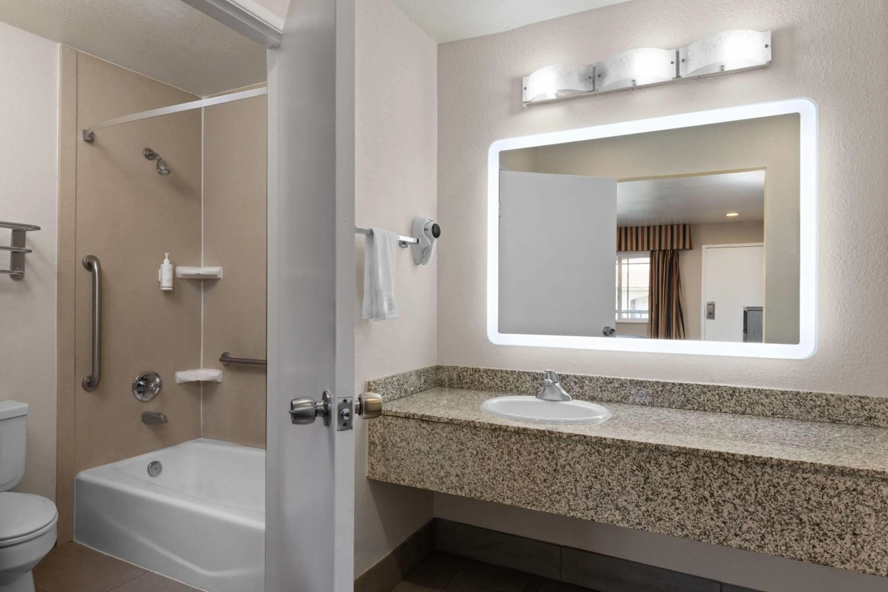 Bathroom in Travelodge by Wyndham Banning Casino and Outlet Mall
