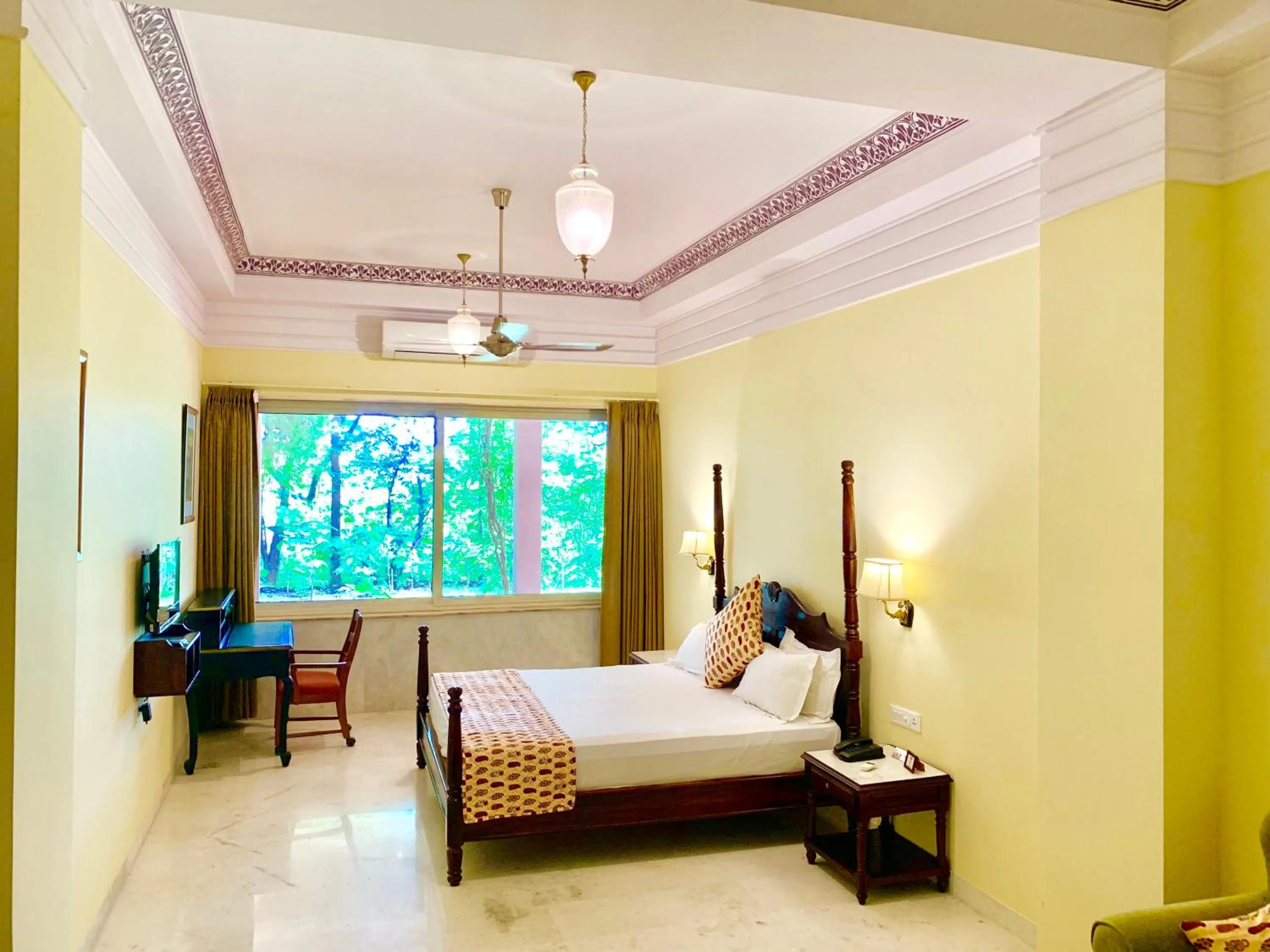 Bed in Umaid Palace - A Lakeside Resort - 25 minutes from Mehandipur Balaji - 20 minutes from Chand Baori Stepwell Abhaneri & 40 minutes from Bhangarh Fort