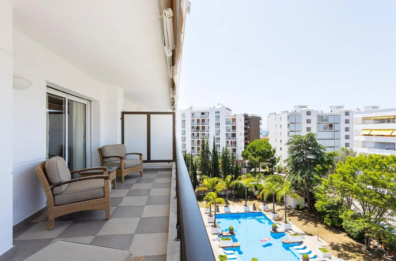 Swimming pool in Suites del Mar Fenals Apartments