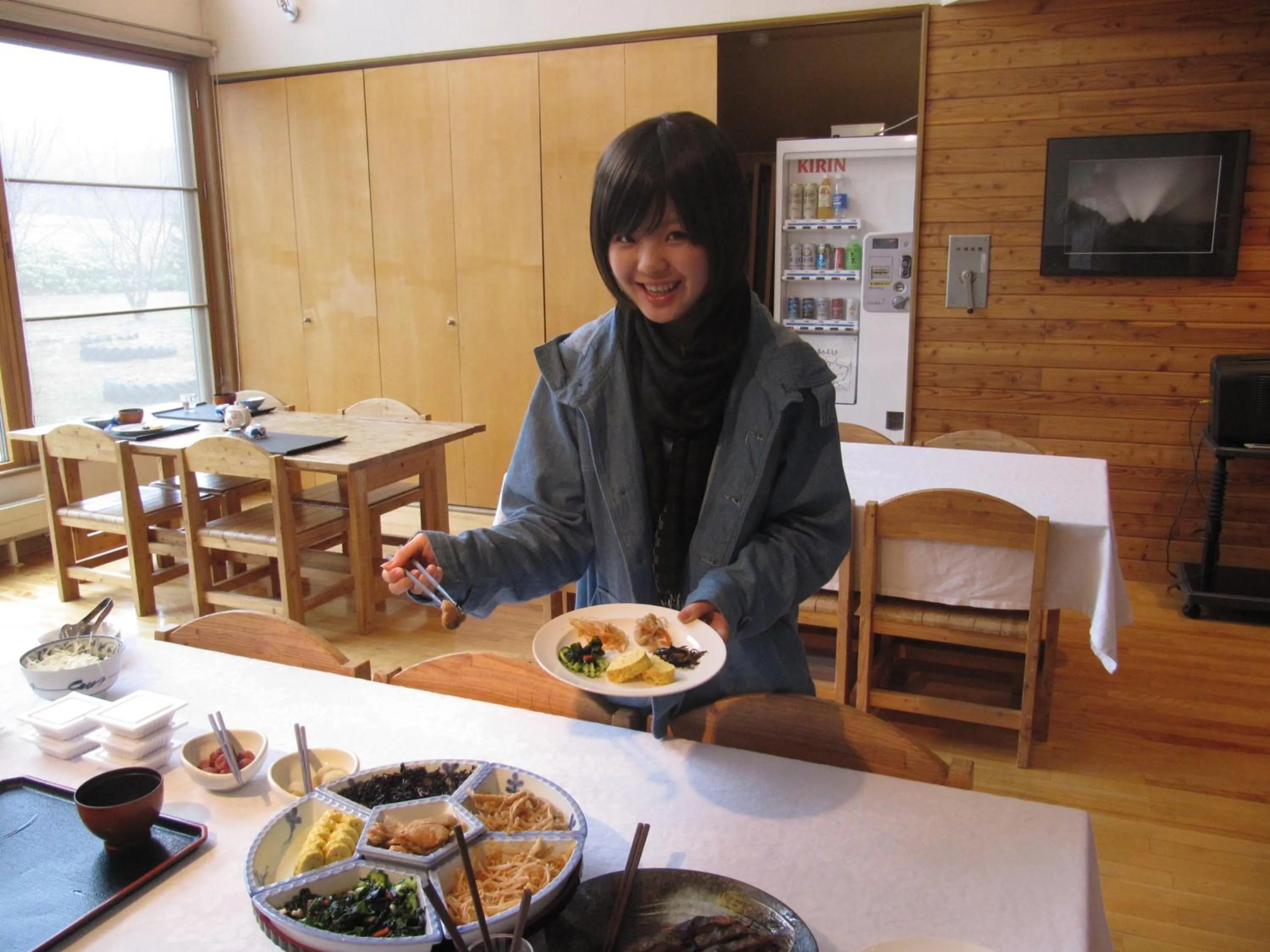 Buffet breakfast in Kussharo Genya Youth Guesthouse