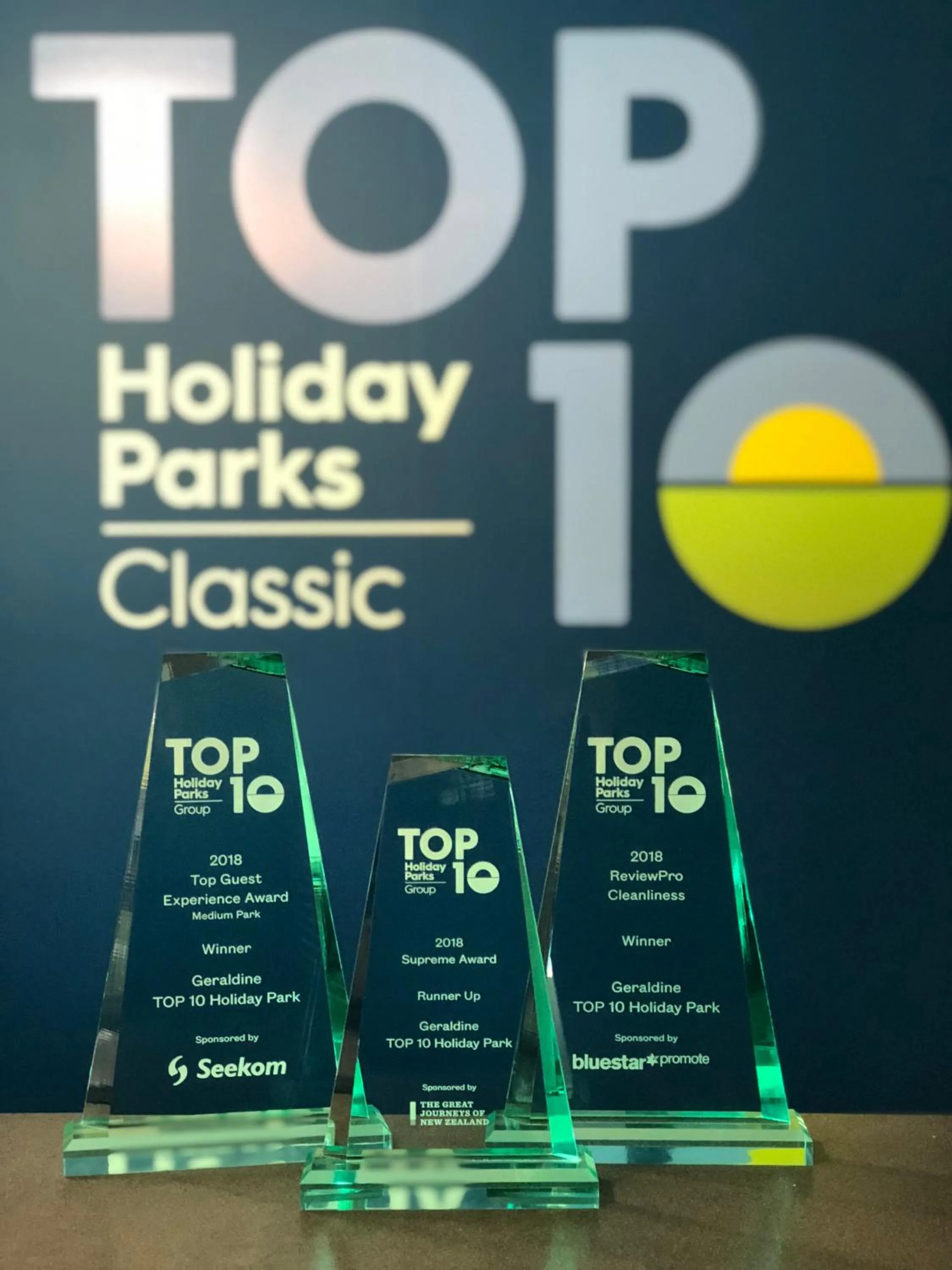Certificate/Award in Geraldine TOP 10 Holiday Park