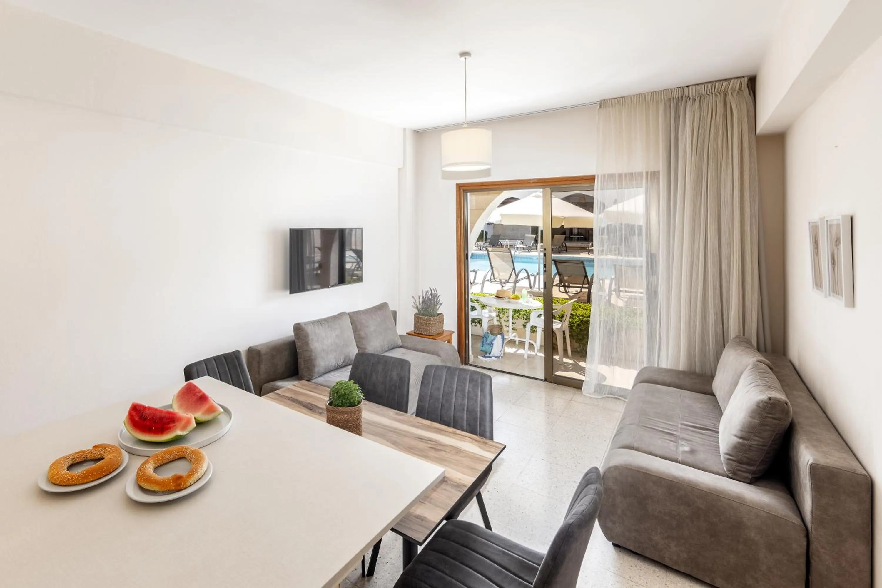 Living room in Stephanos Hotel Apartments