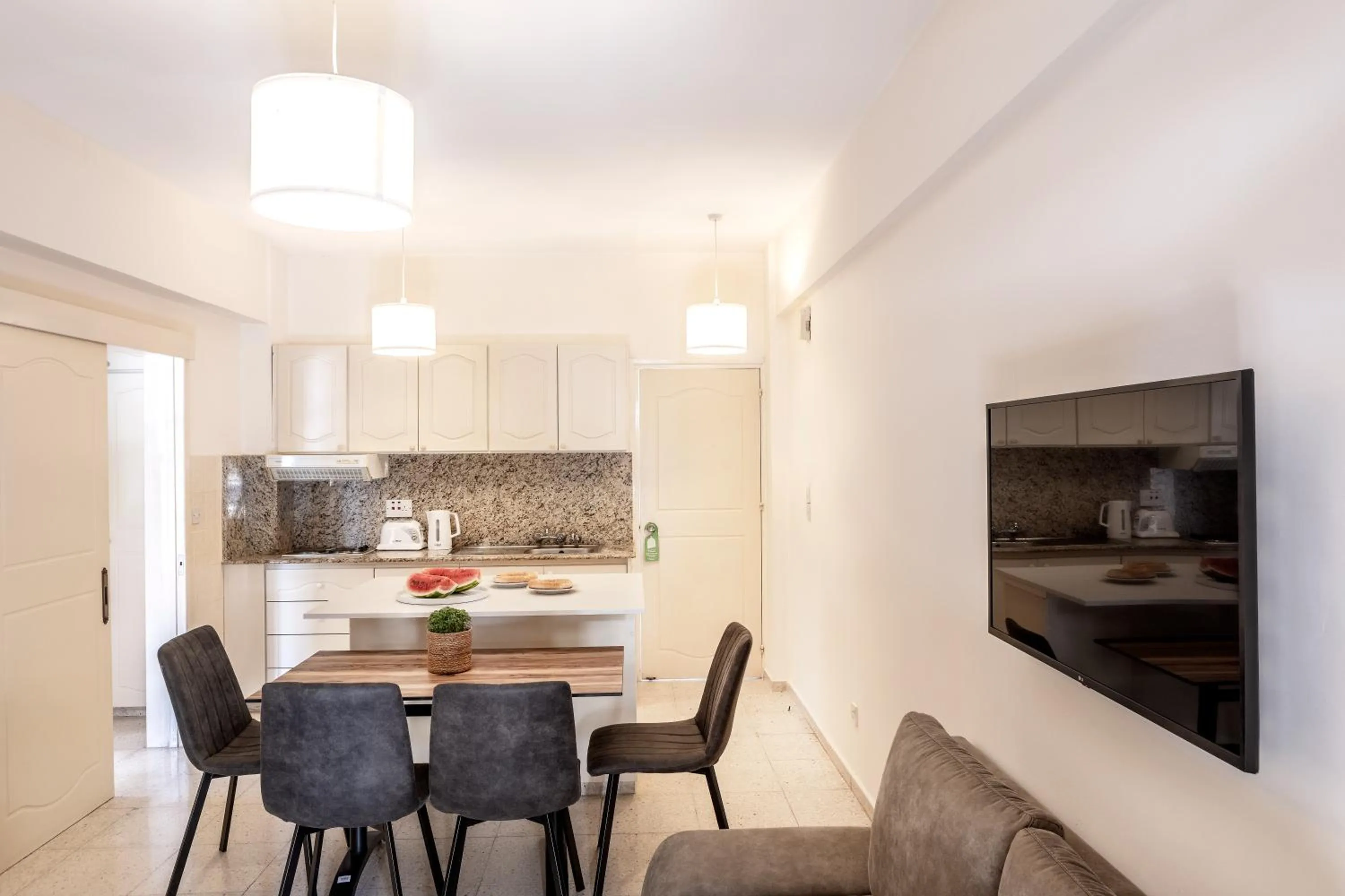 kitchen in Stephanos Hotel Apartments