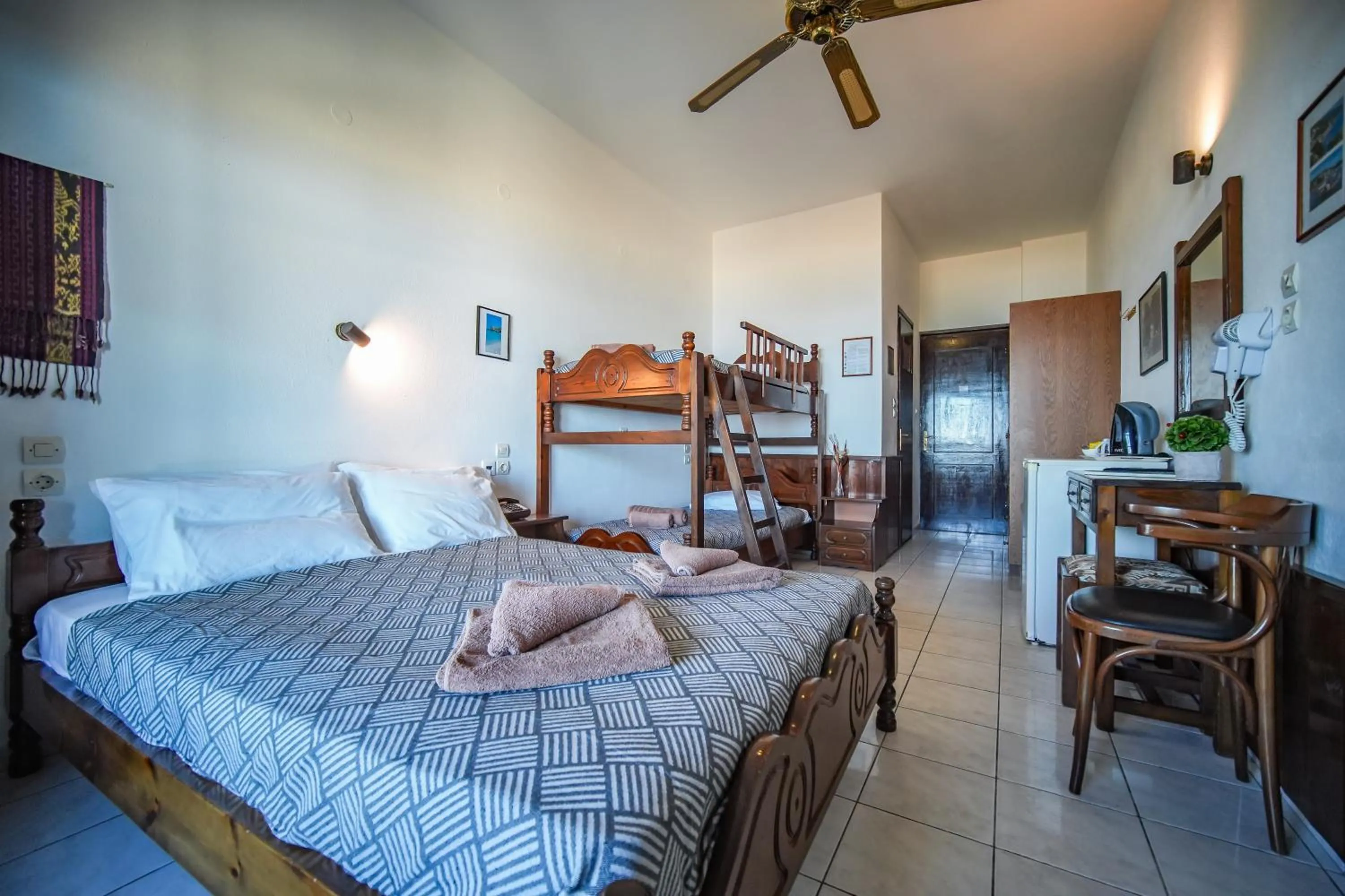 Bed in Hotel Hagiati