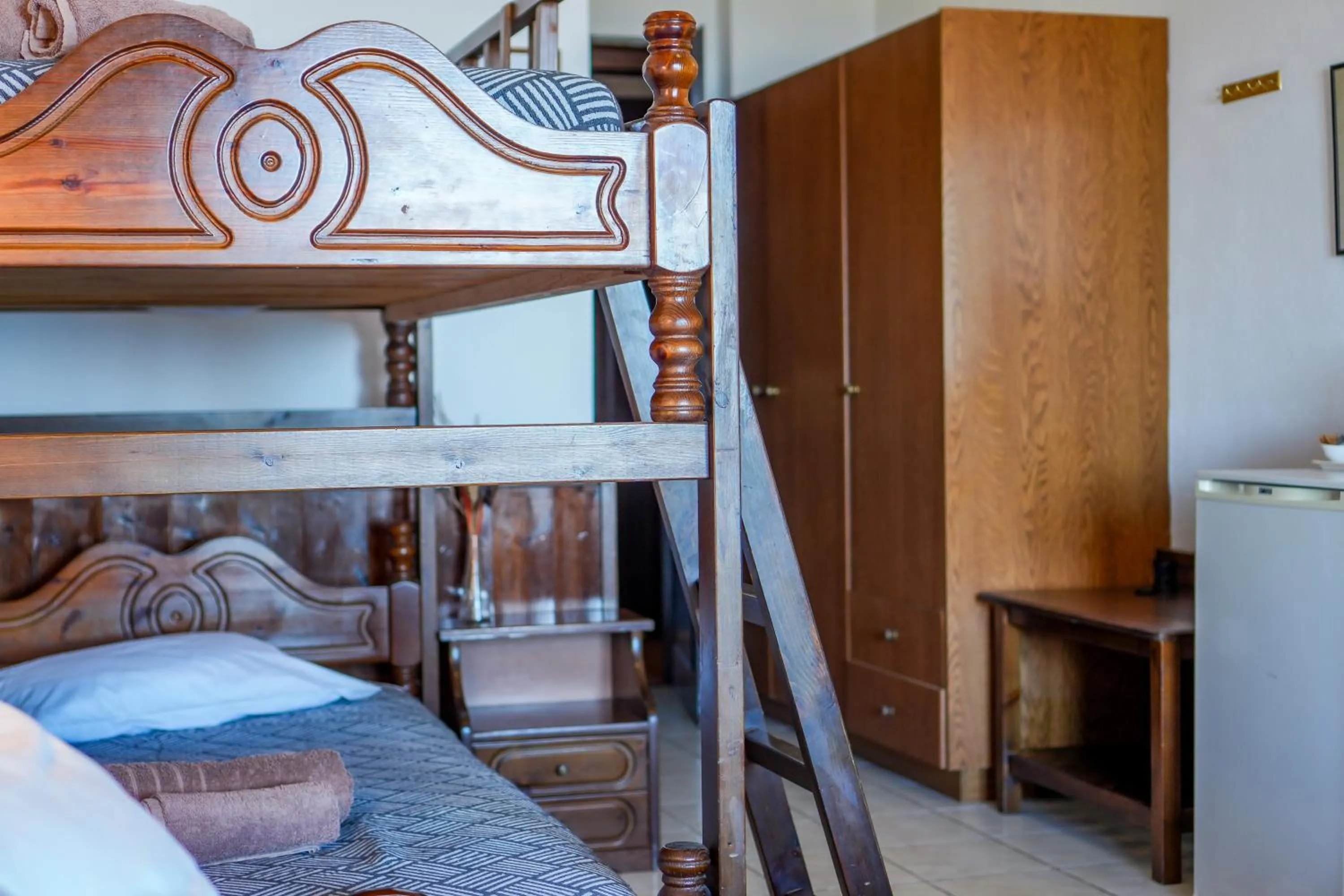 Bed in Hotel Hagiati