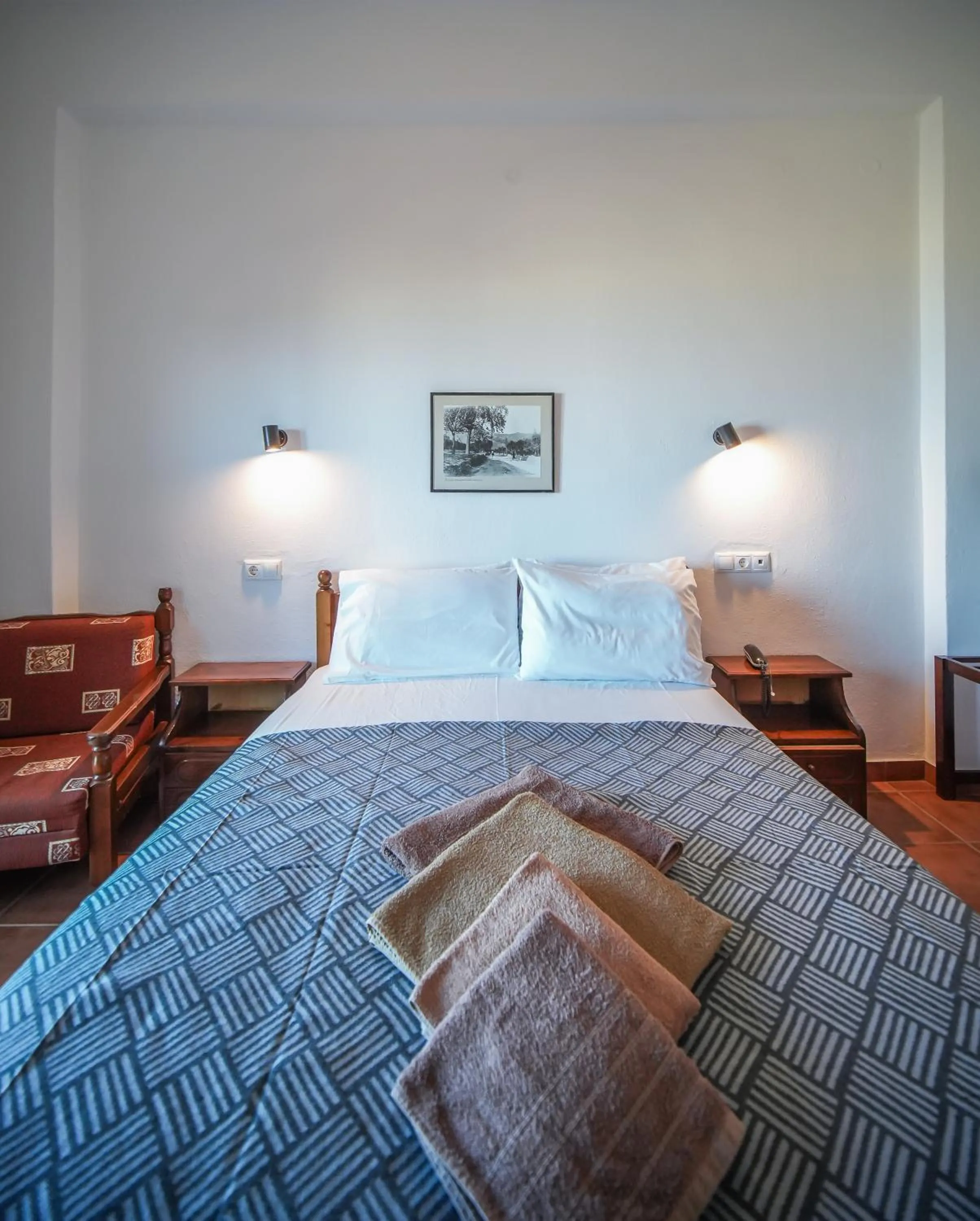 Bed in Hotel Hagiati