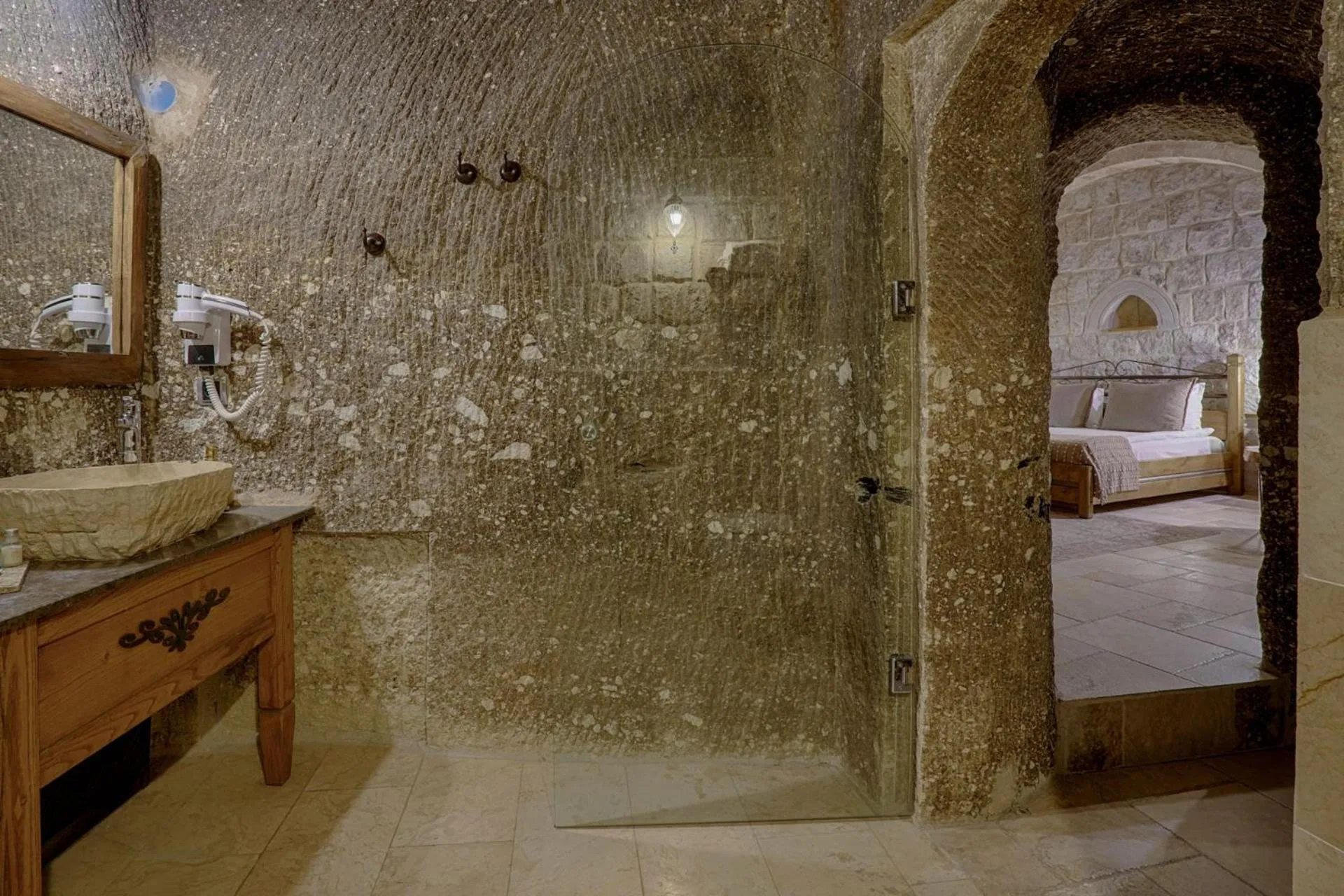 Bathroom in Hera Cave Suites