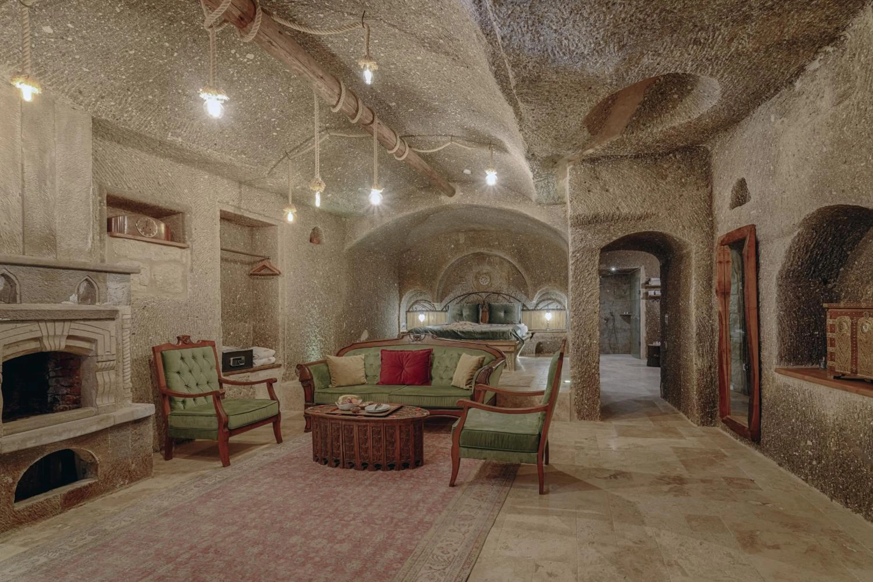 Seating area in Hera Cave Suites