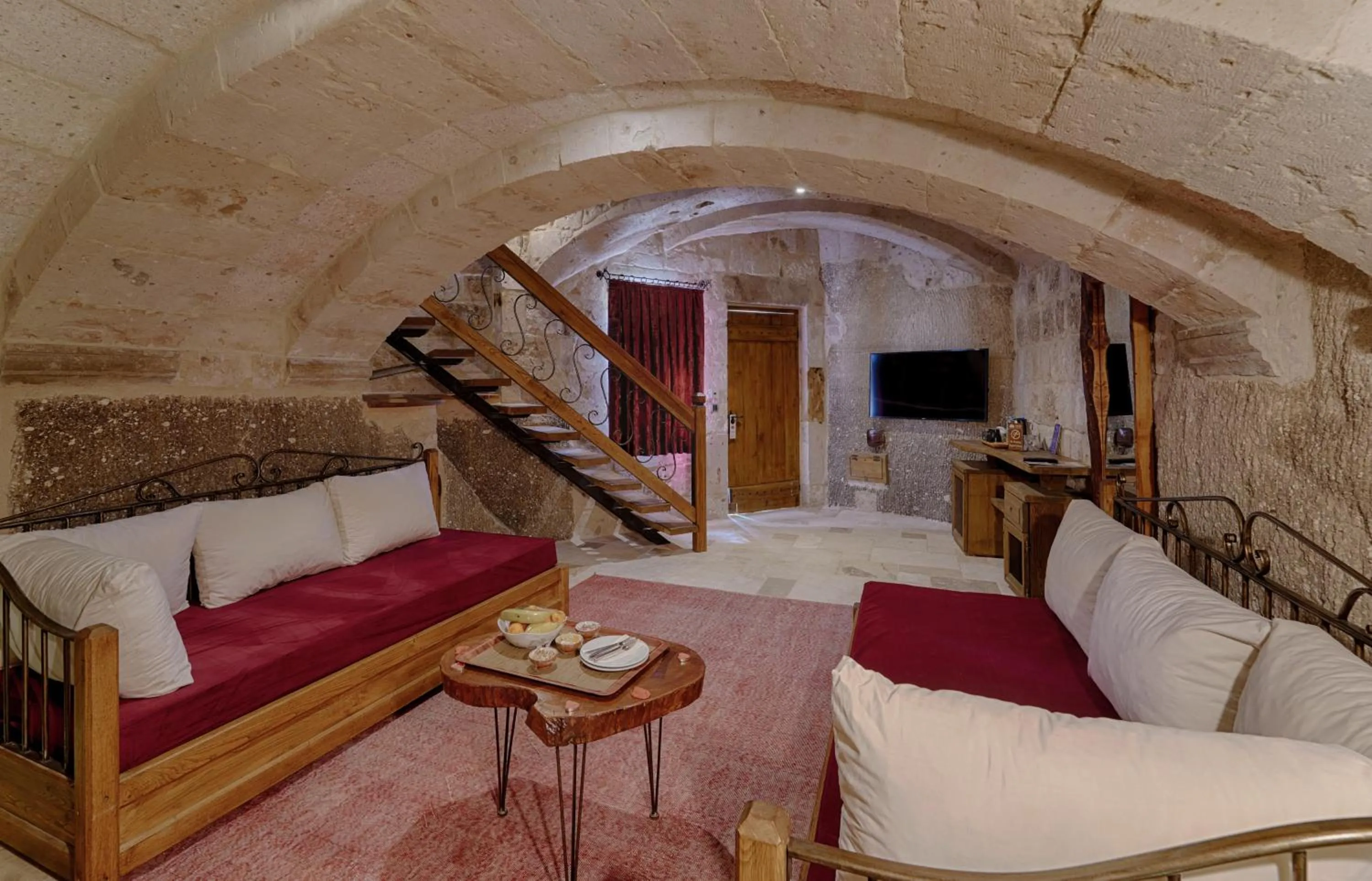 Living room in Hera Cave Suites