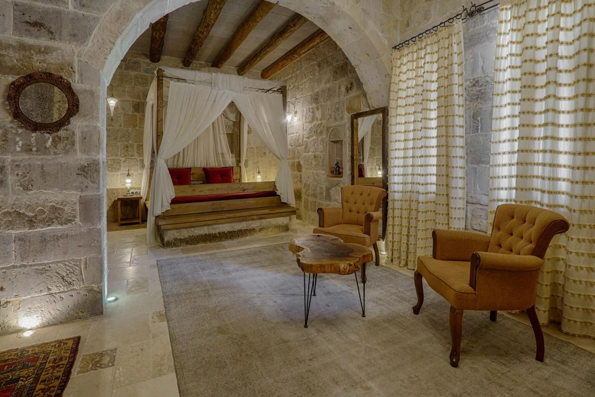 Living room in Hera Cave Suites