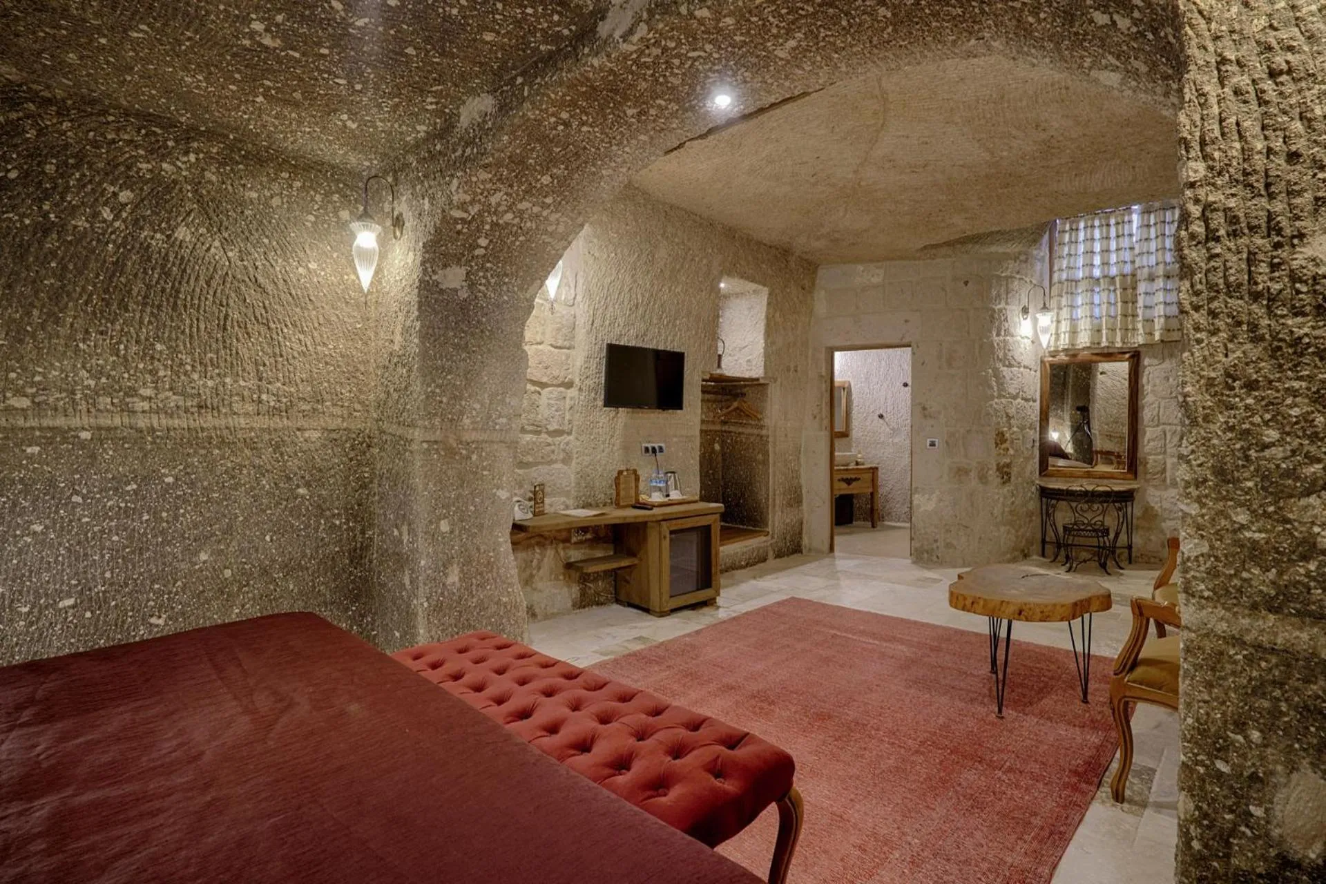 Living room in Hera Cave Suites