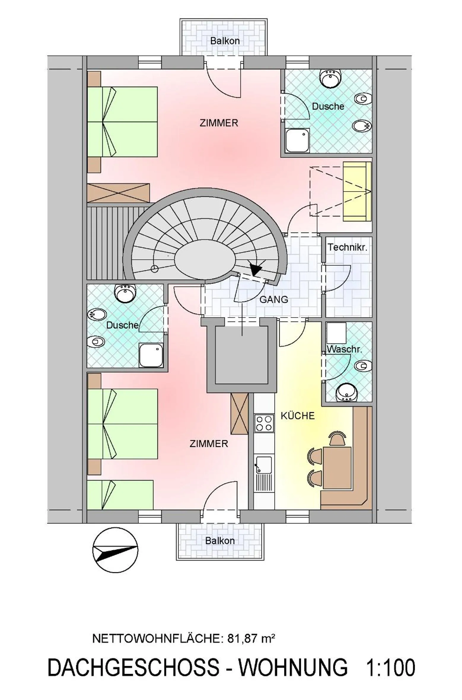 Floor plan in Residence Mühlegg