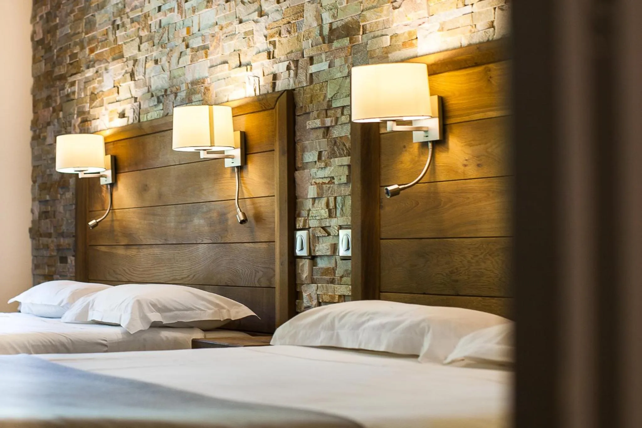 Decorative detail, Bed in Logis Hotel Erreguina