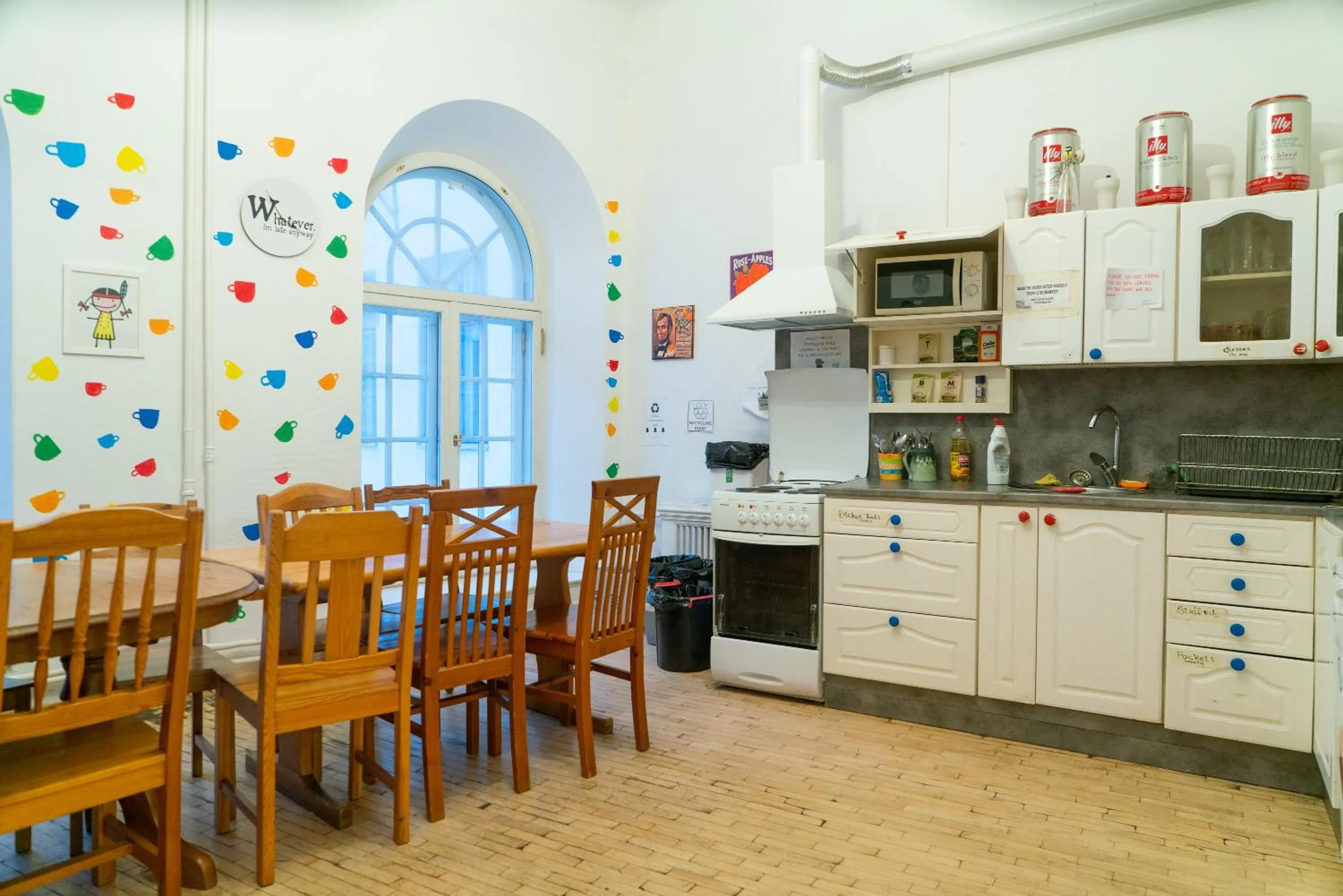 Communal kitchen in Imaginary Hostel