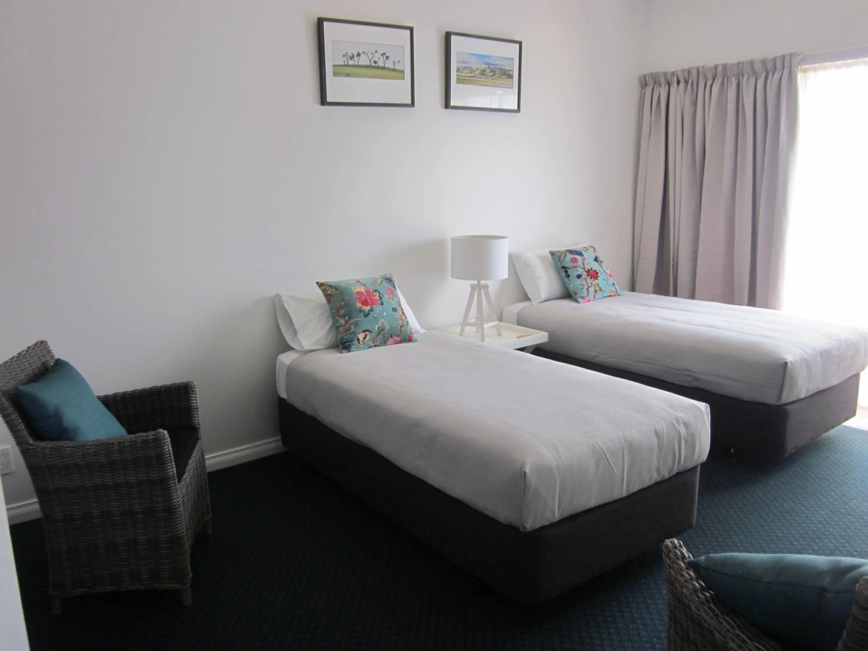 Bed in Beachfront Motel