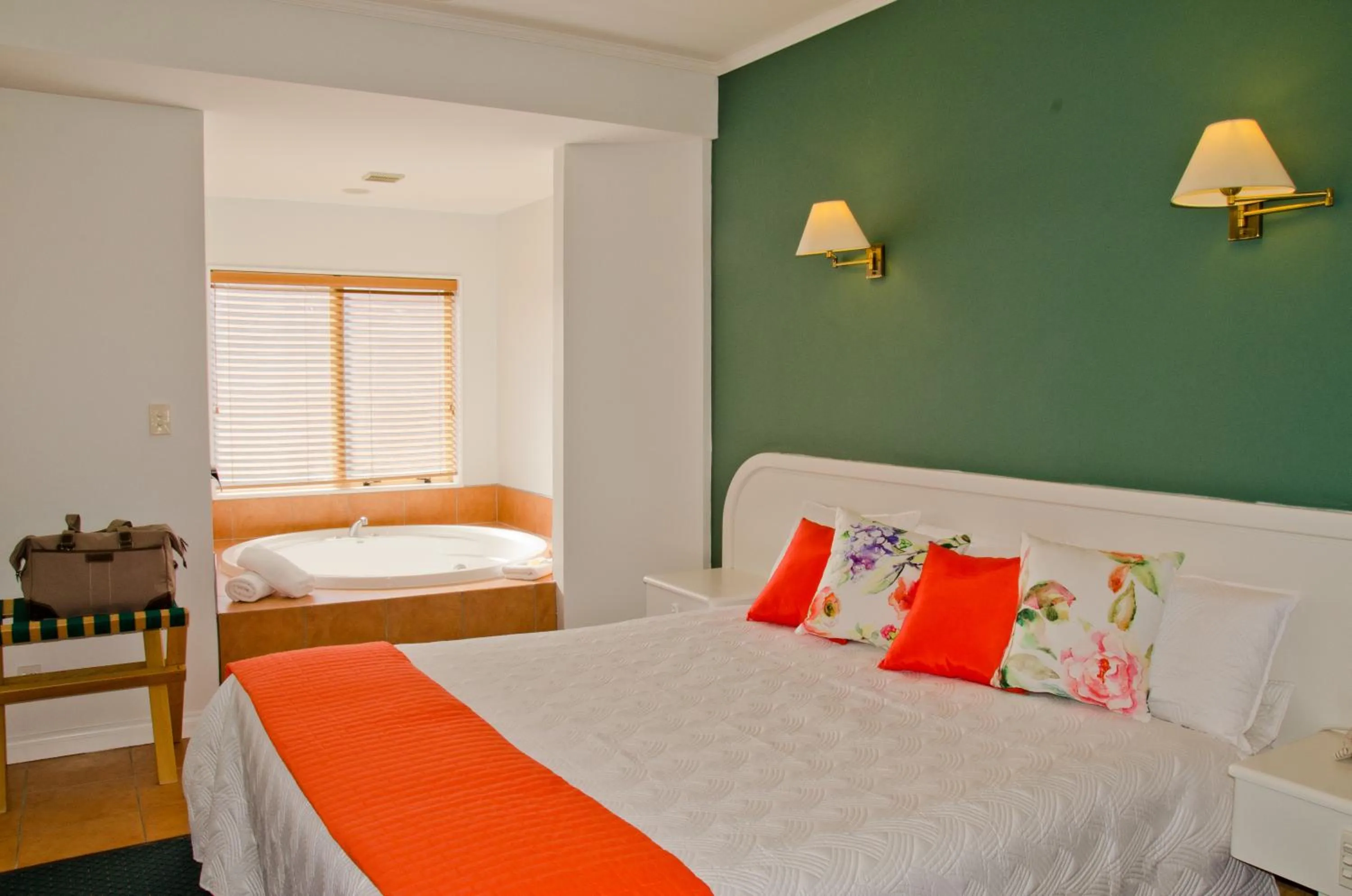 Bed in Beachfront Motel