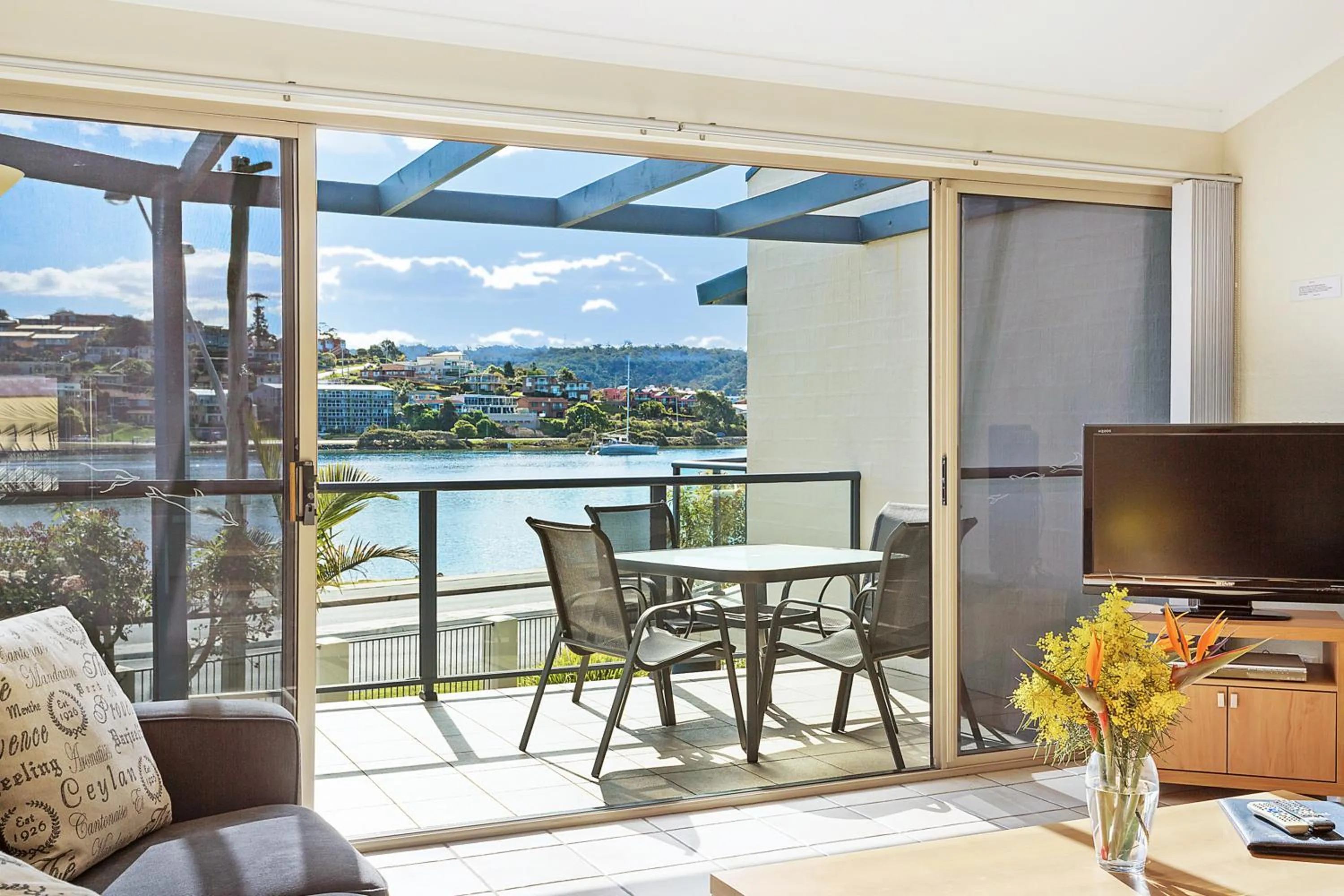 Lake view in Sails Luxury Apartments Merimbula