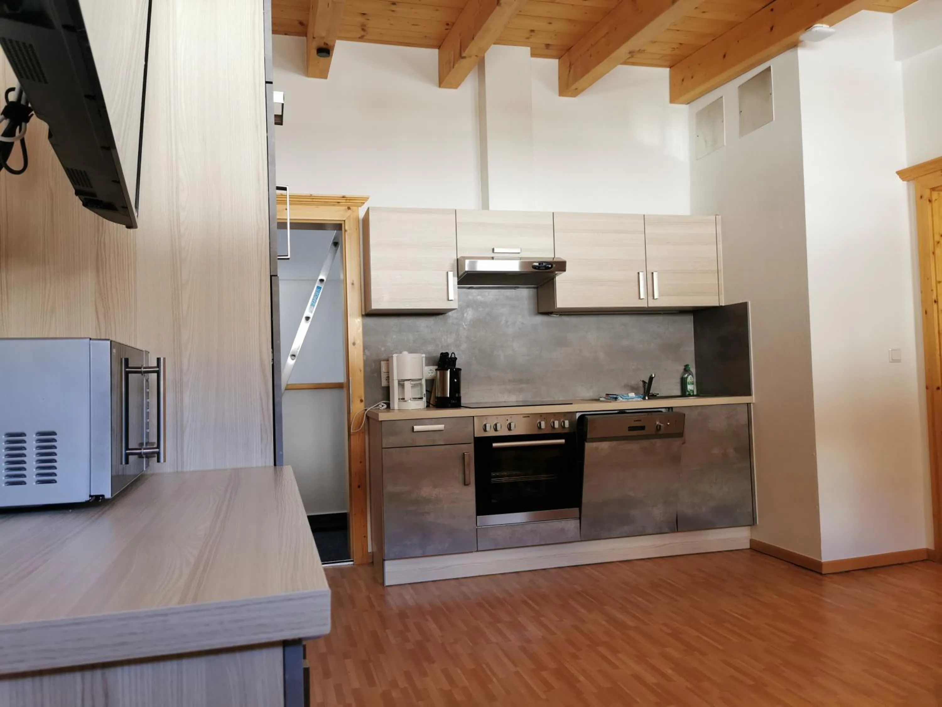 Kitchen or kitchenette in Hotel Garni Schönblick