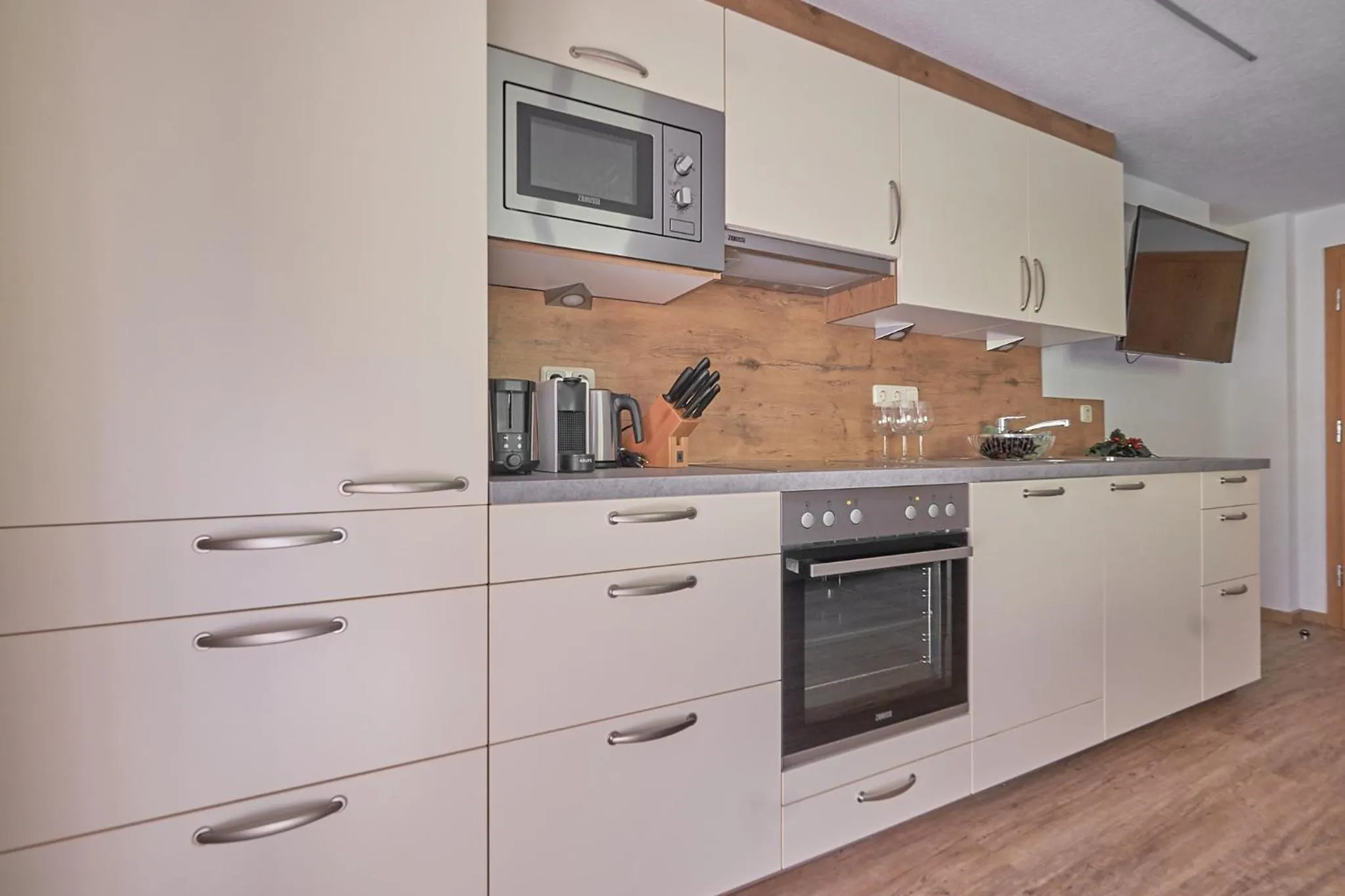 Kitchen or kitchenette in Hotel Garni Schönblick