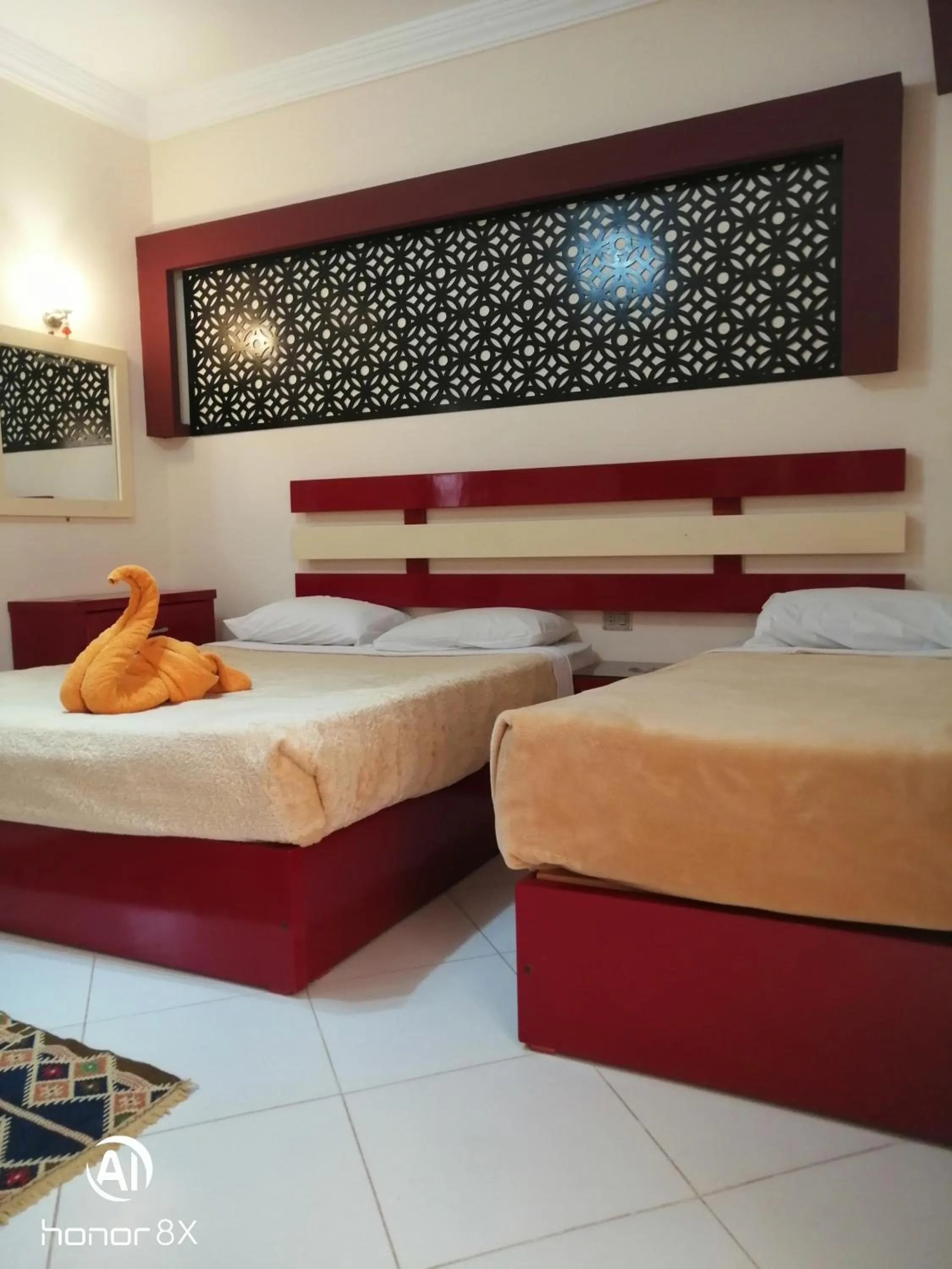 Bed in Nour Plaza Hurghada النور بلازا الغردقة