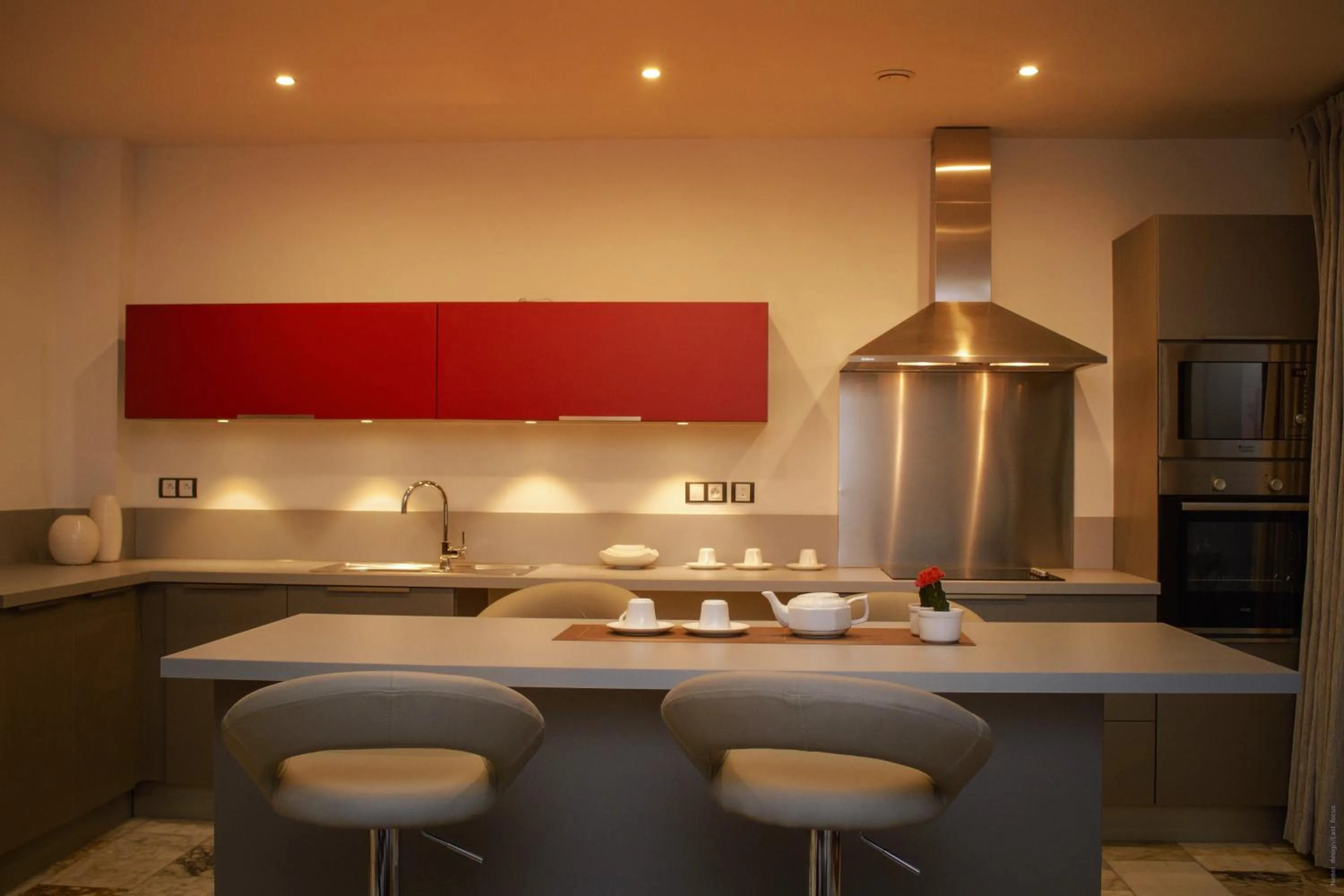 Kitchen or kitchenette in The Streamliner Hotel Apartment