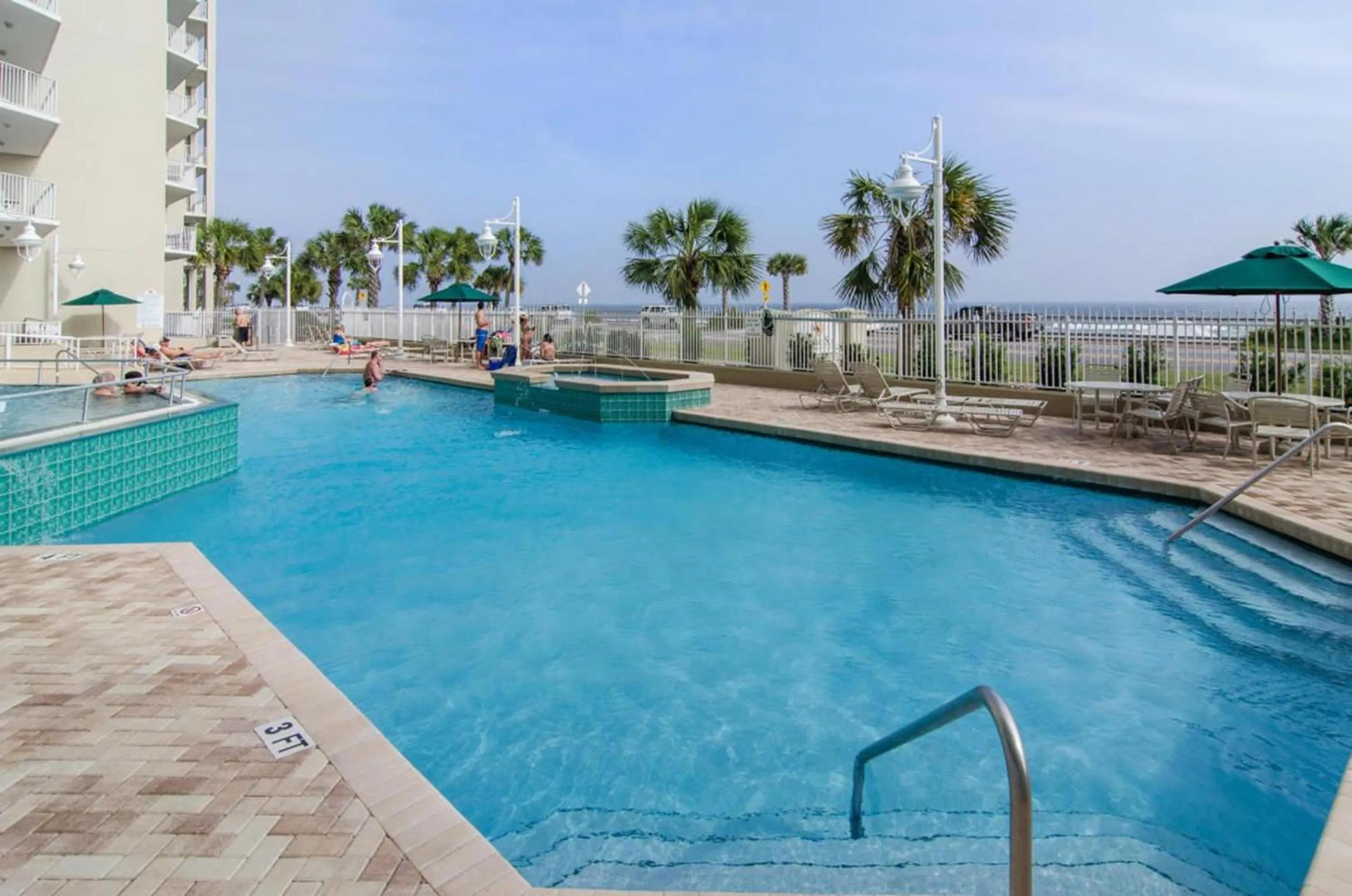 Patio in Majestic Sun Beach Resort by Panhandle Getaways