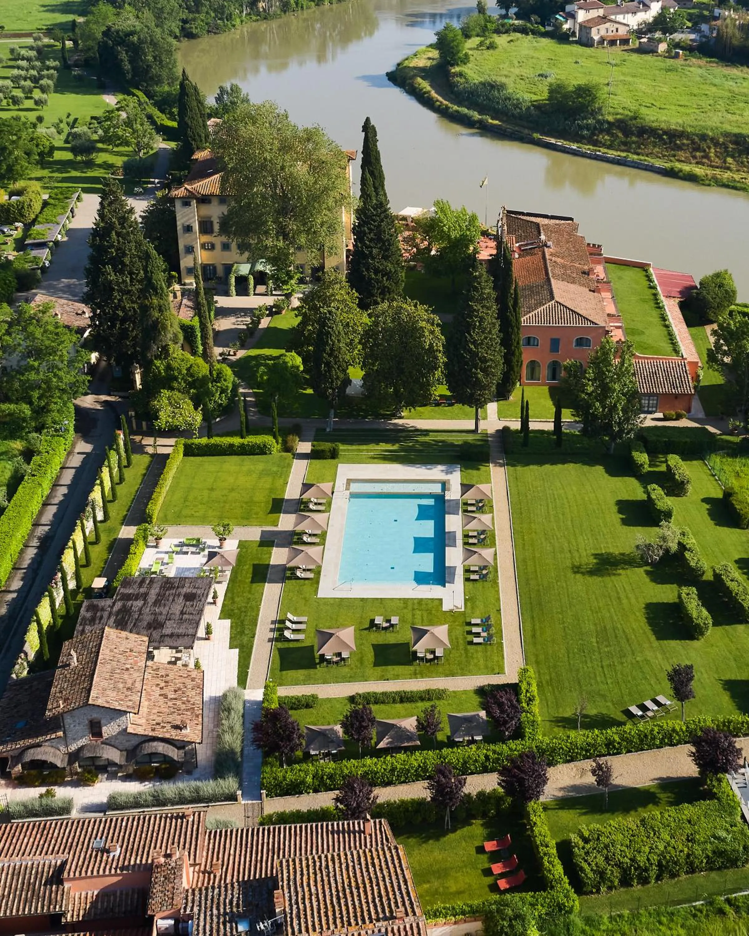 Pool view in Villa La Massa